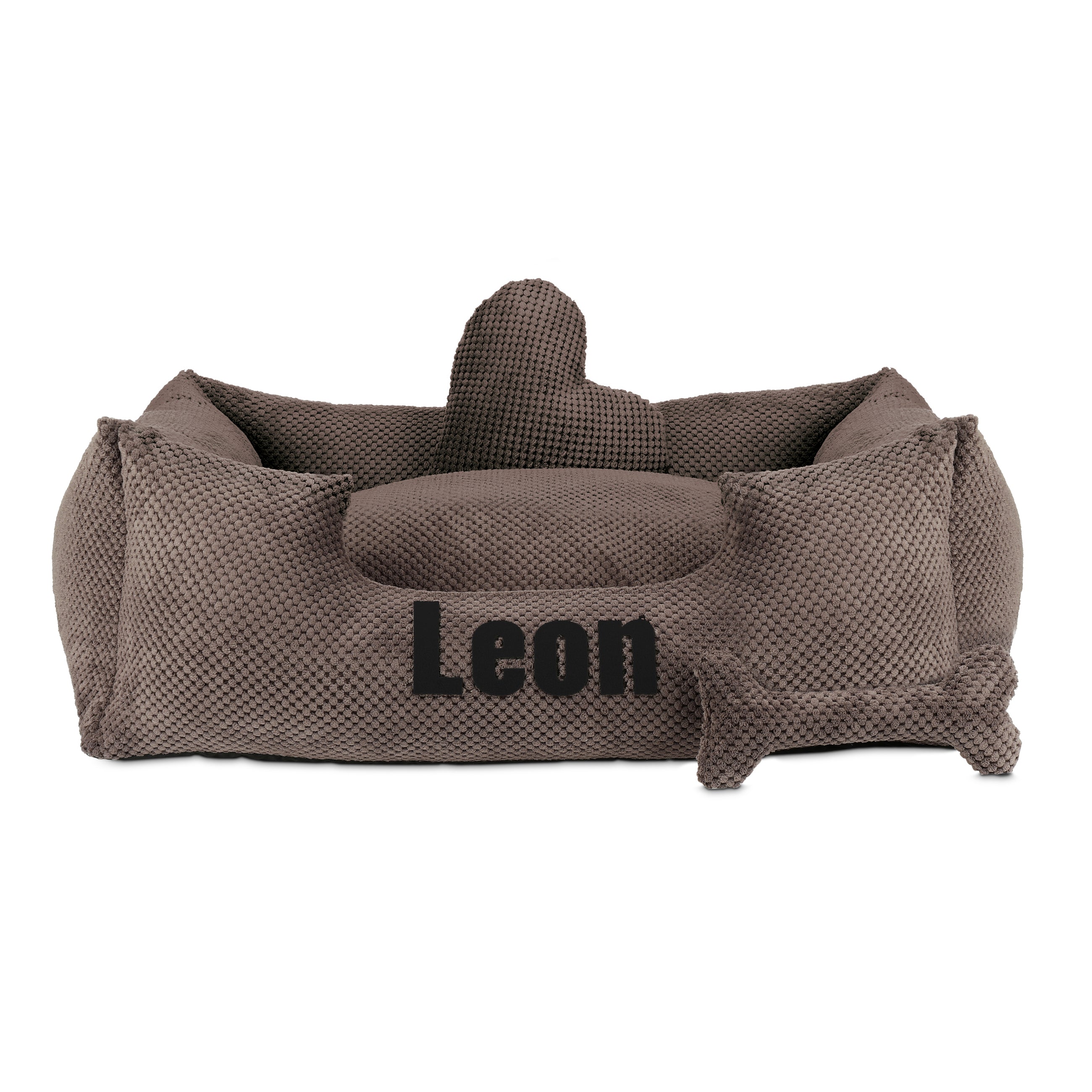 Platinum brown - brown dog bed with name