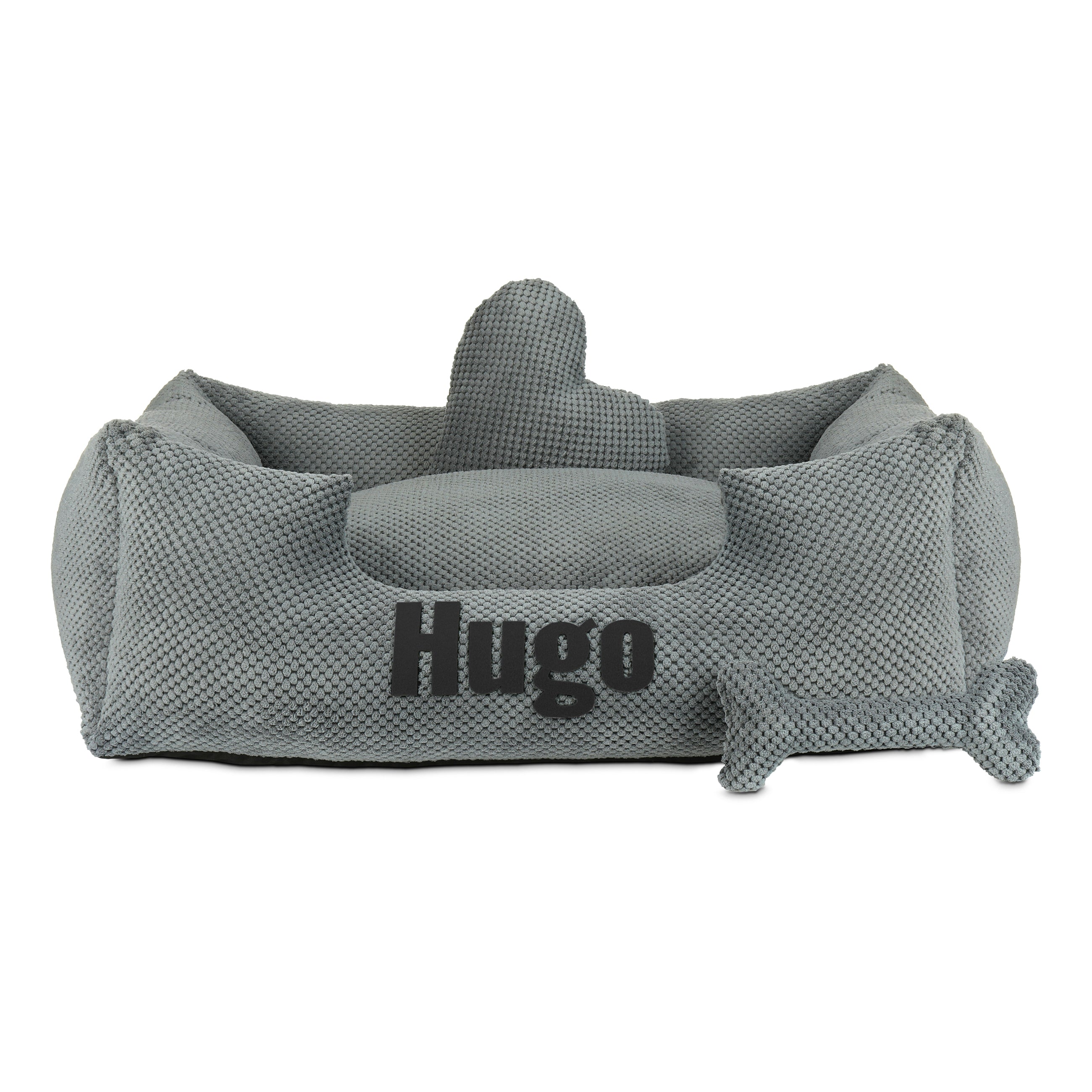 Platinum grey - grey dog bed with name