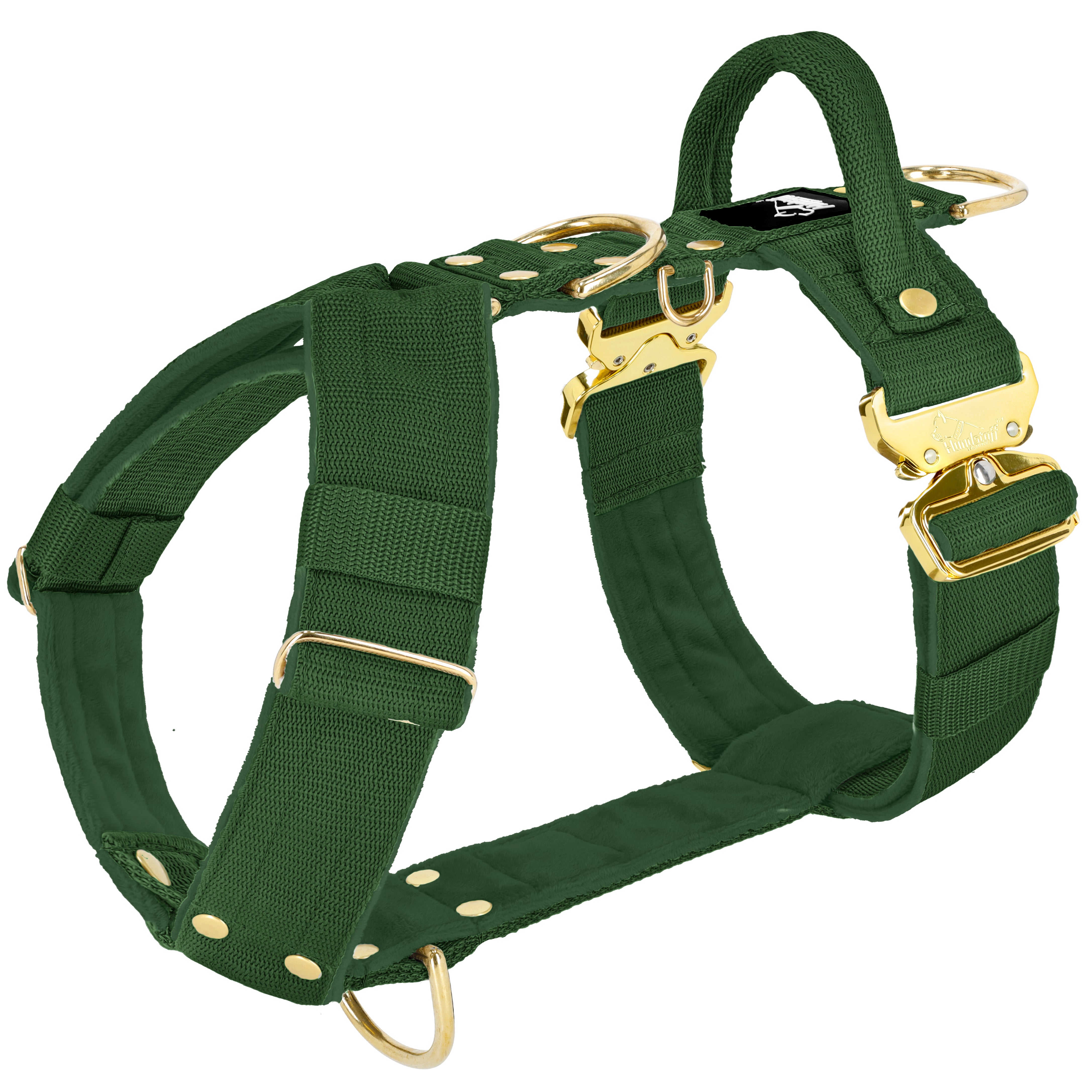 Easy Walk Extreme Gold Buckle Forest Green - Harness with quick release buckle