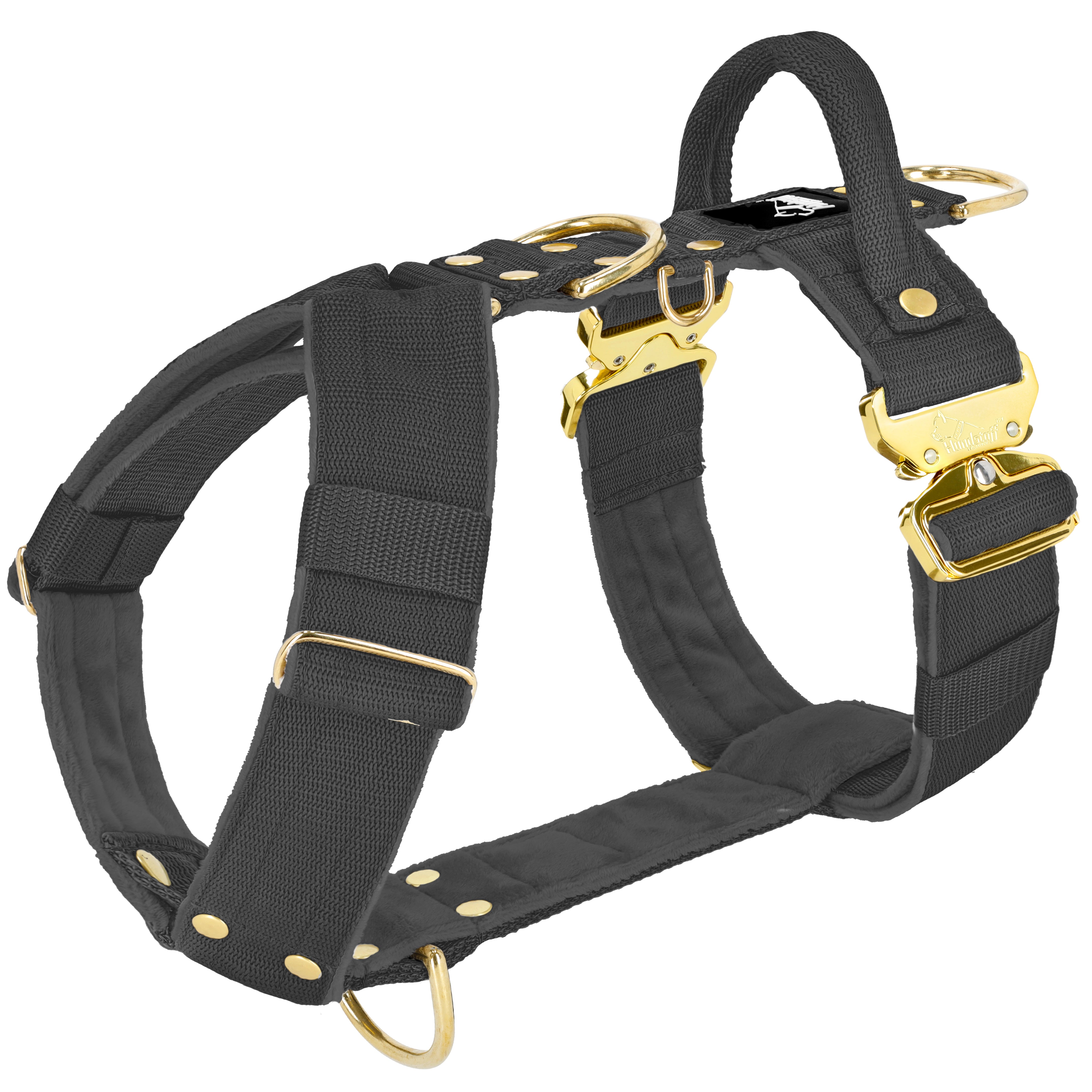 Easy Walk Extreme Gold Buckle Dark Gray - Harness with quick release buckle
