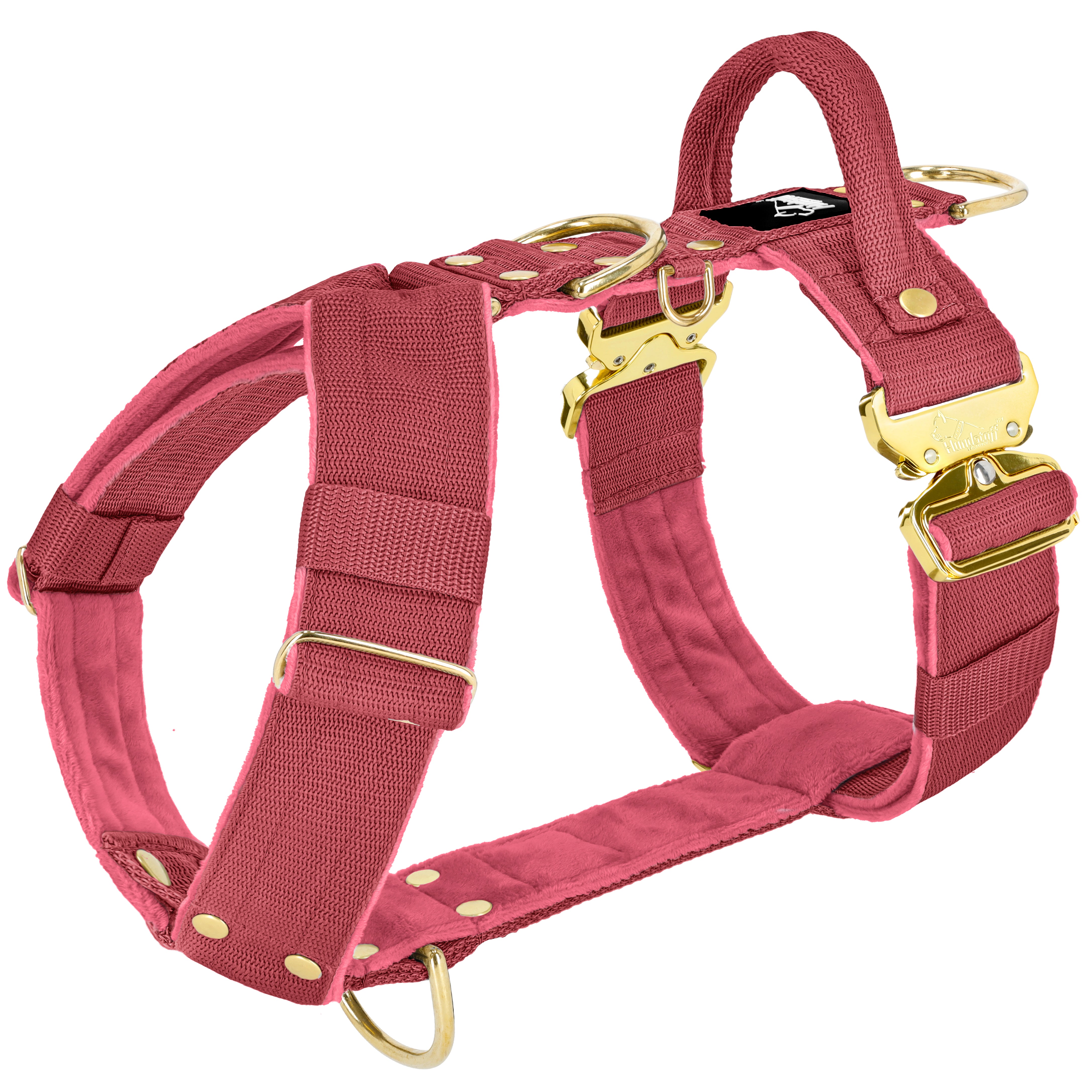 Easy Walk Extreme Gold Buckle Raspberry Red - Harness with quick release buckle