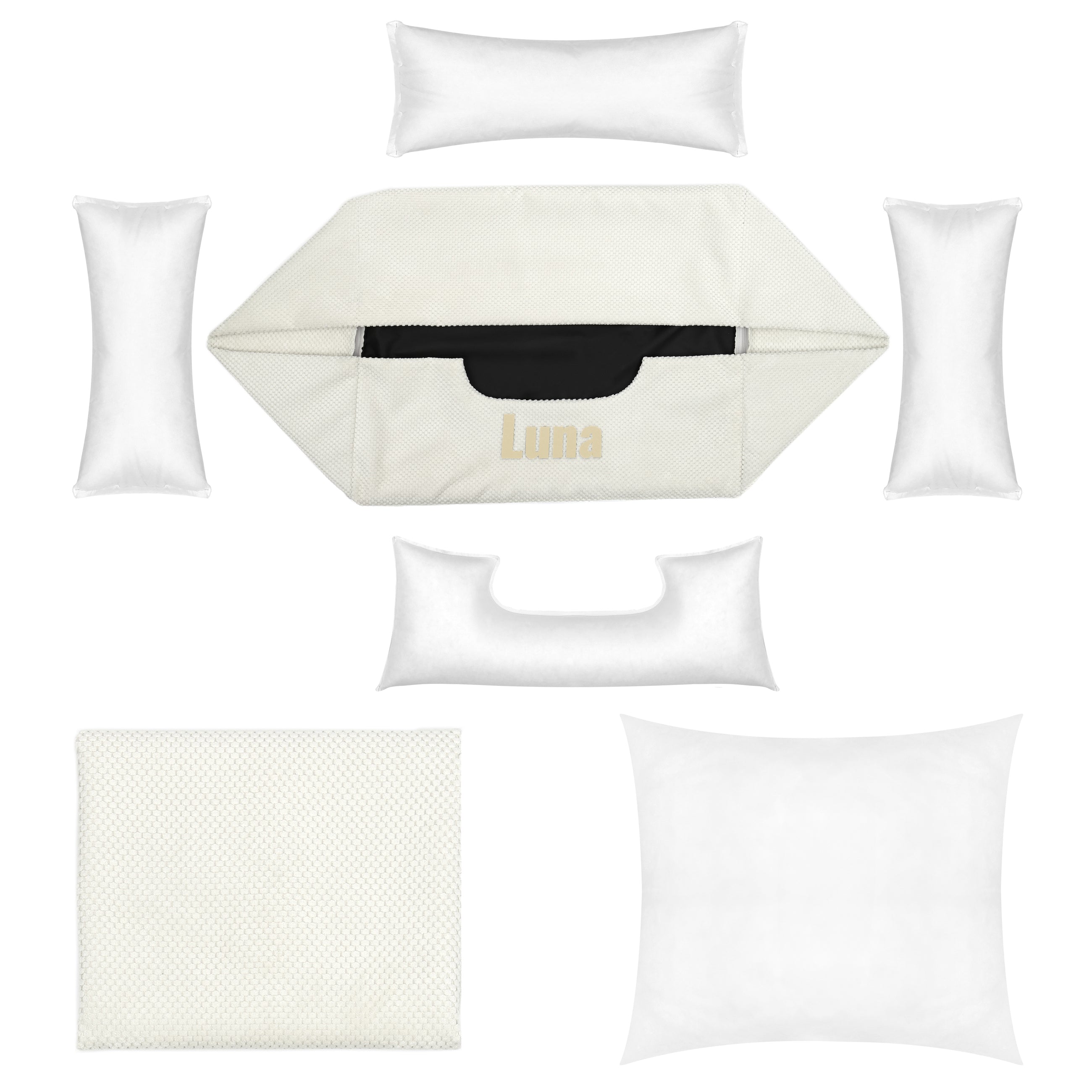 Platinum white - white dog bed with name