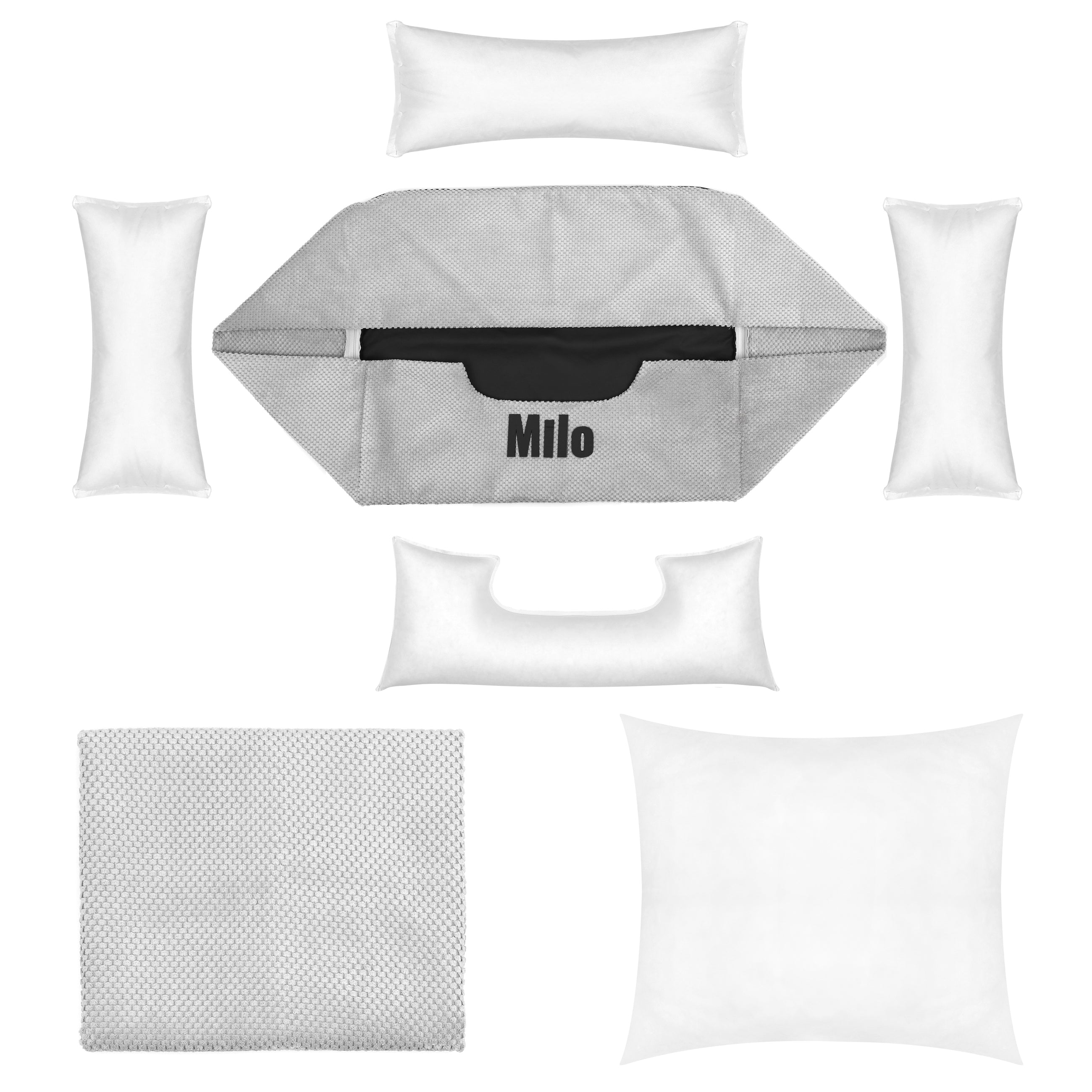 Platinum light grey - light grey dog bed with name