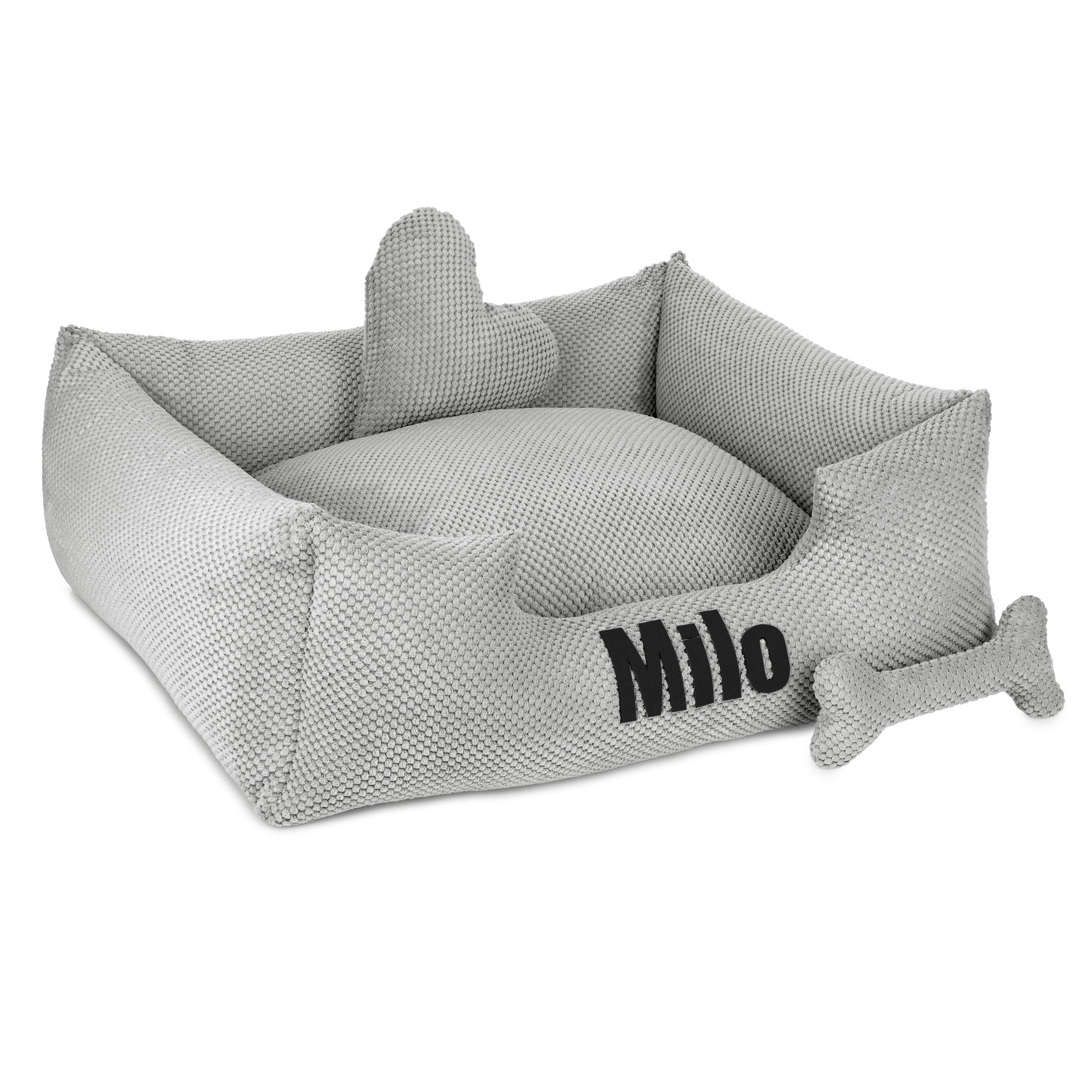 Platinum light grey - light grey dog bed with name