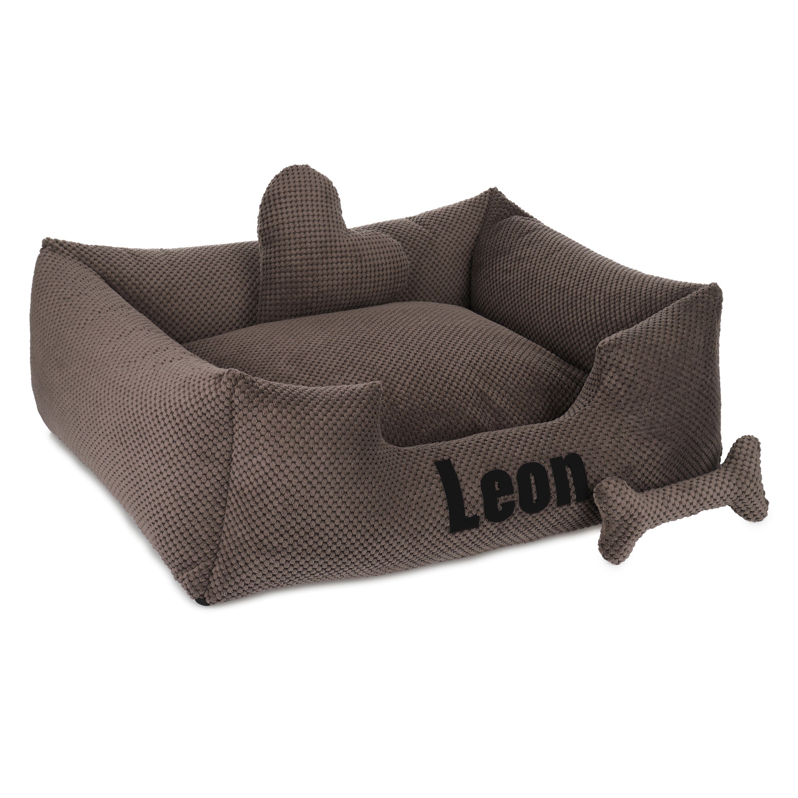 Platinum brown - brown dog bed with name