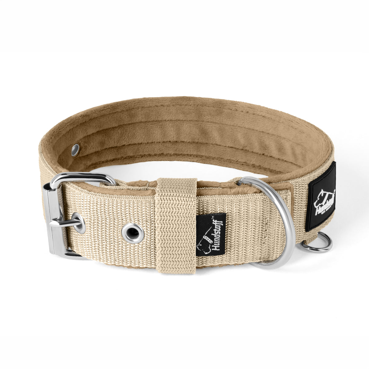 Active Beige - Brede duurzame halsketting met gesp van 4 cm, Maat 55 - Halsomtrek 39-47cm