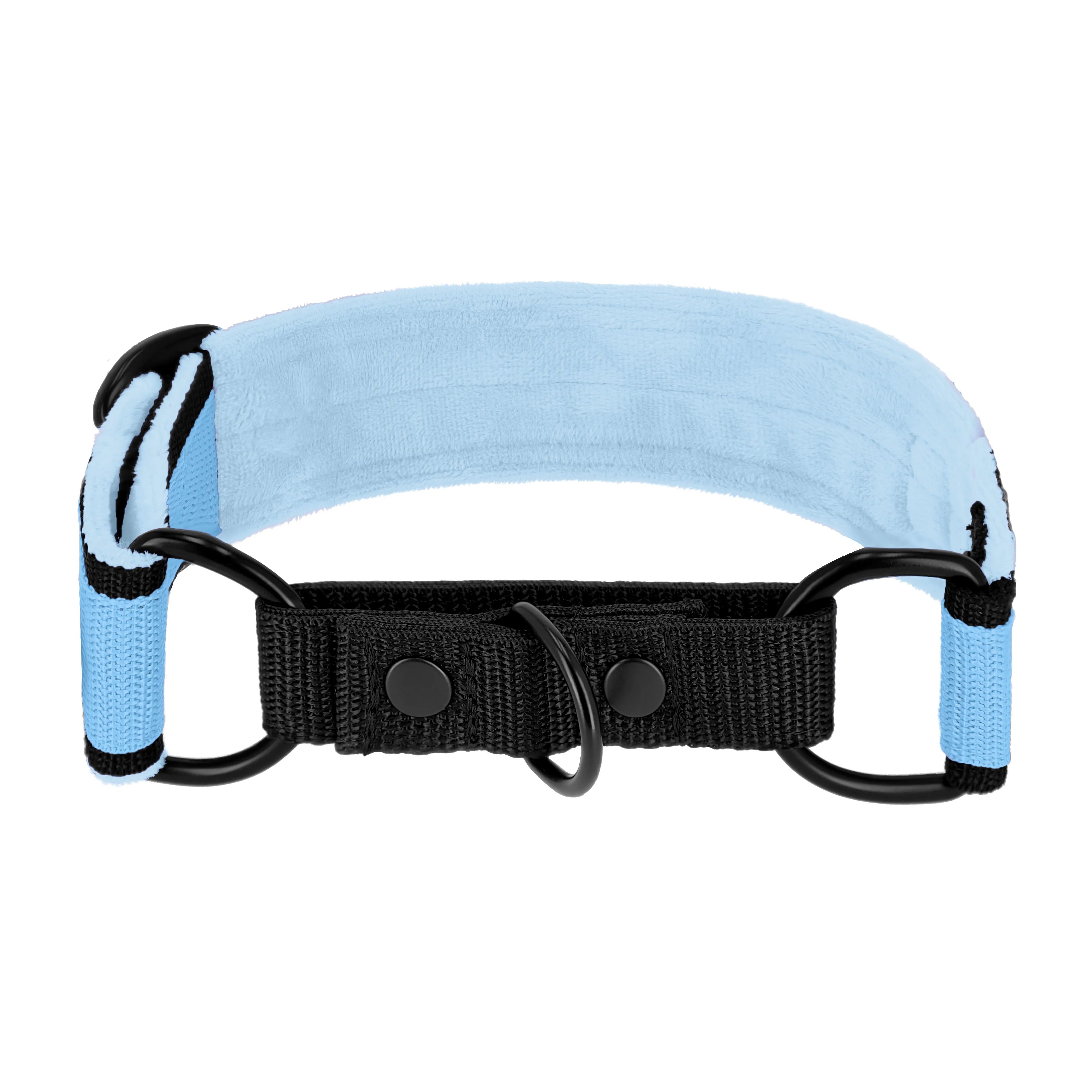 Martingale Black Edition Baby Blue - Wide lined collar half choke
