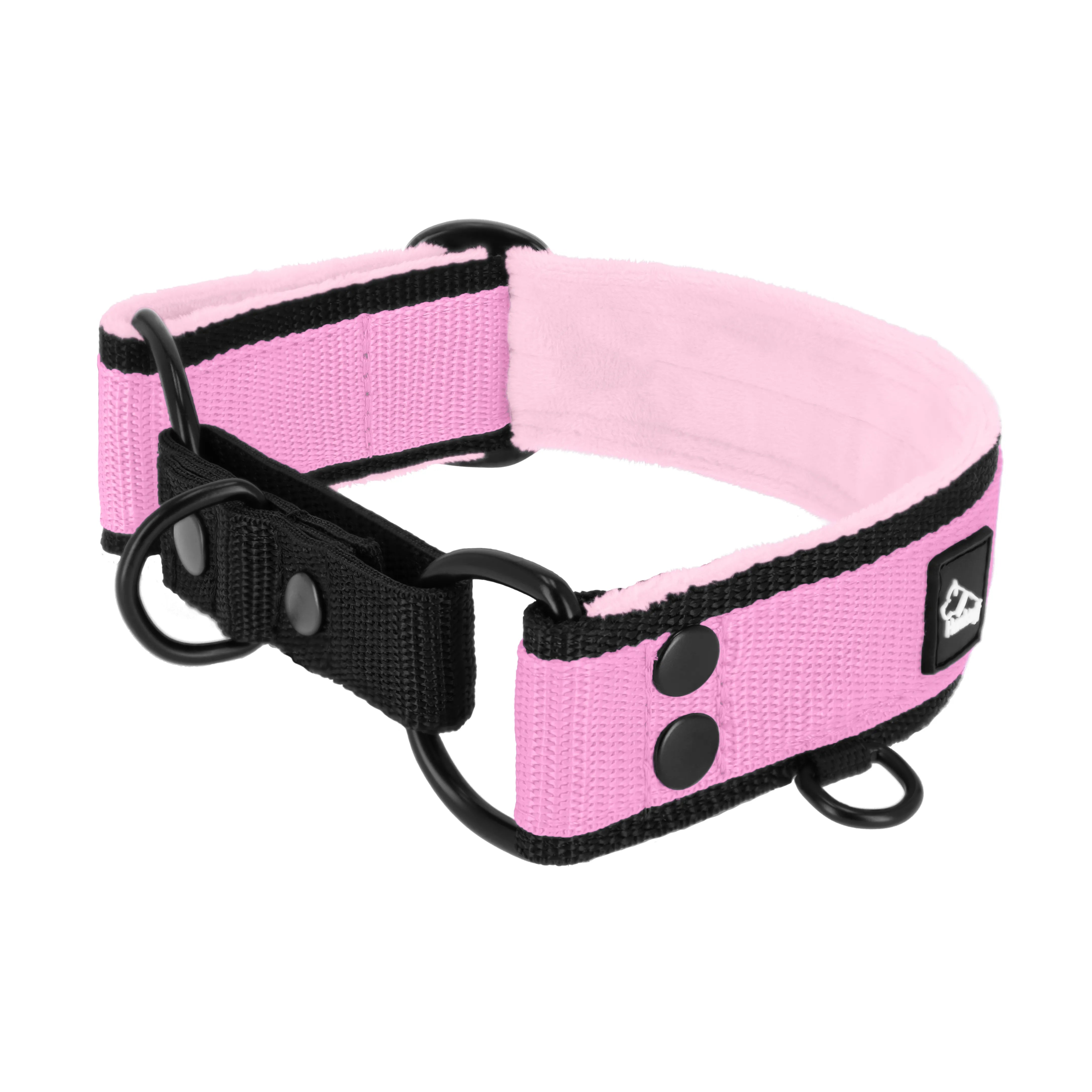 Martingale Black Edition Baby Pink - Wide lined half choke collar