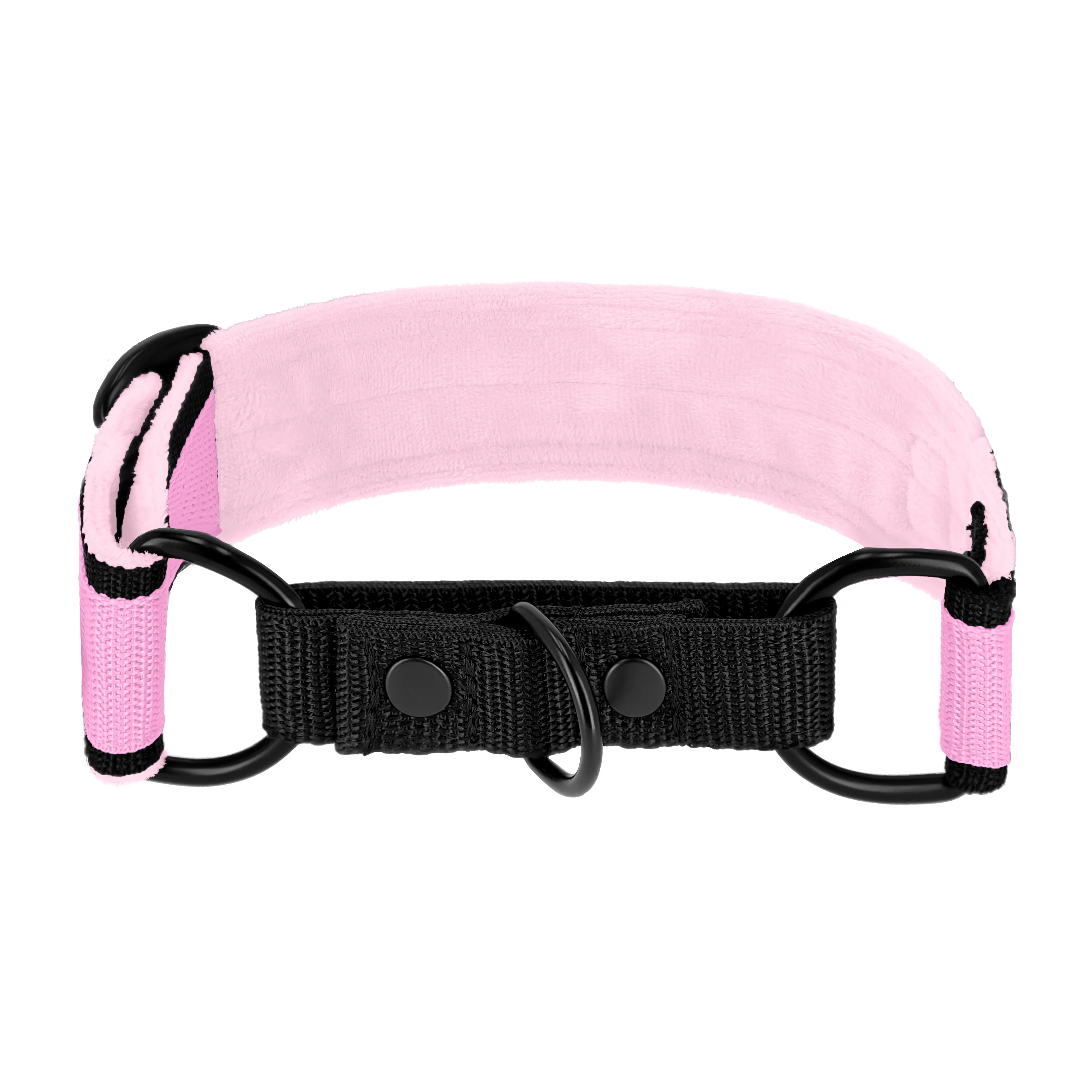 Martingale Black Edition Baby Pink - Wide lined half choke collar