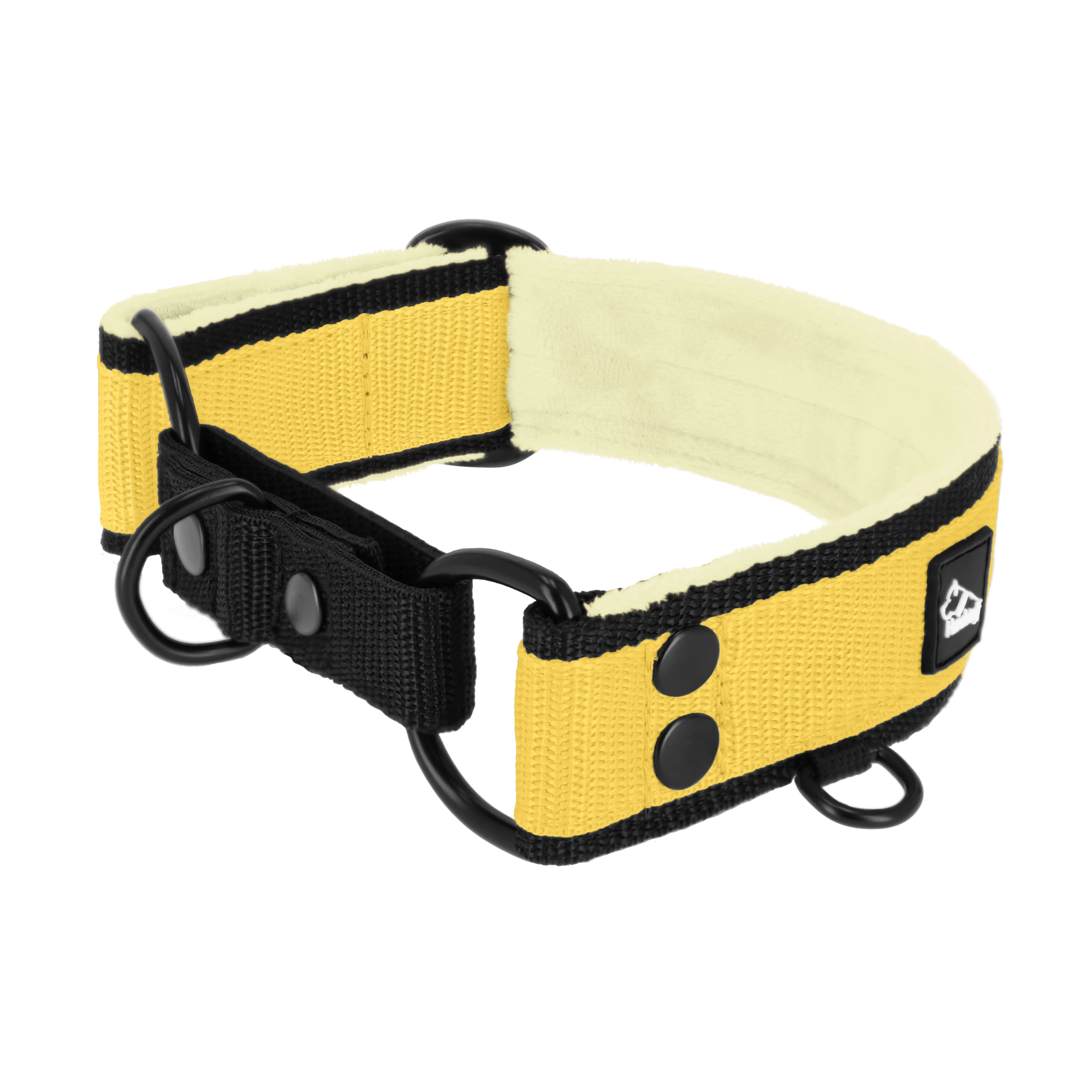 Martingale Black Edition Baby Yellow - Wide lined collar half choke