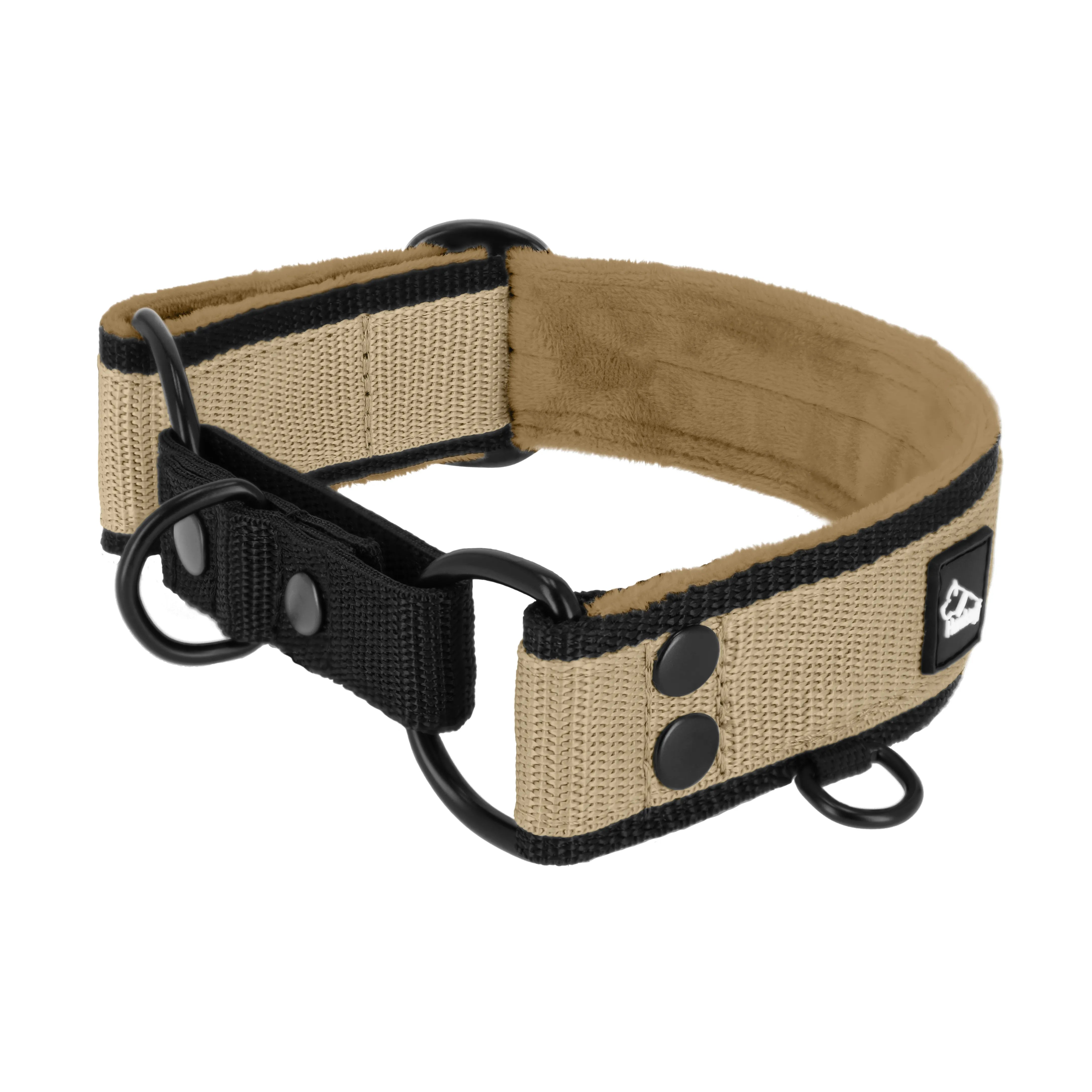 Martingale Black Edition Beige - Wide lined half choke collar