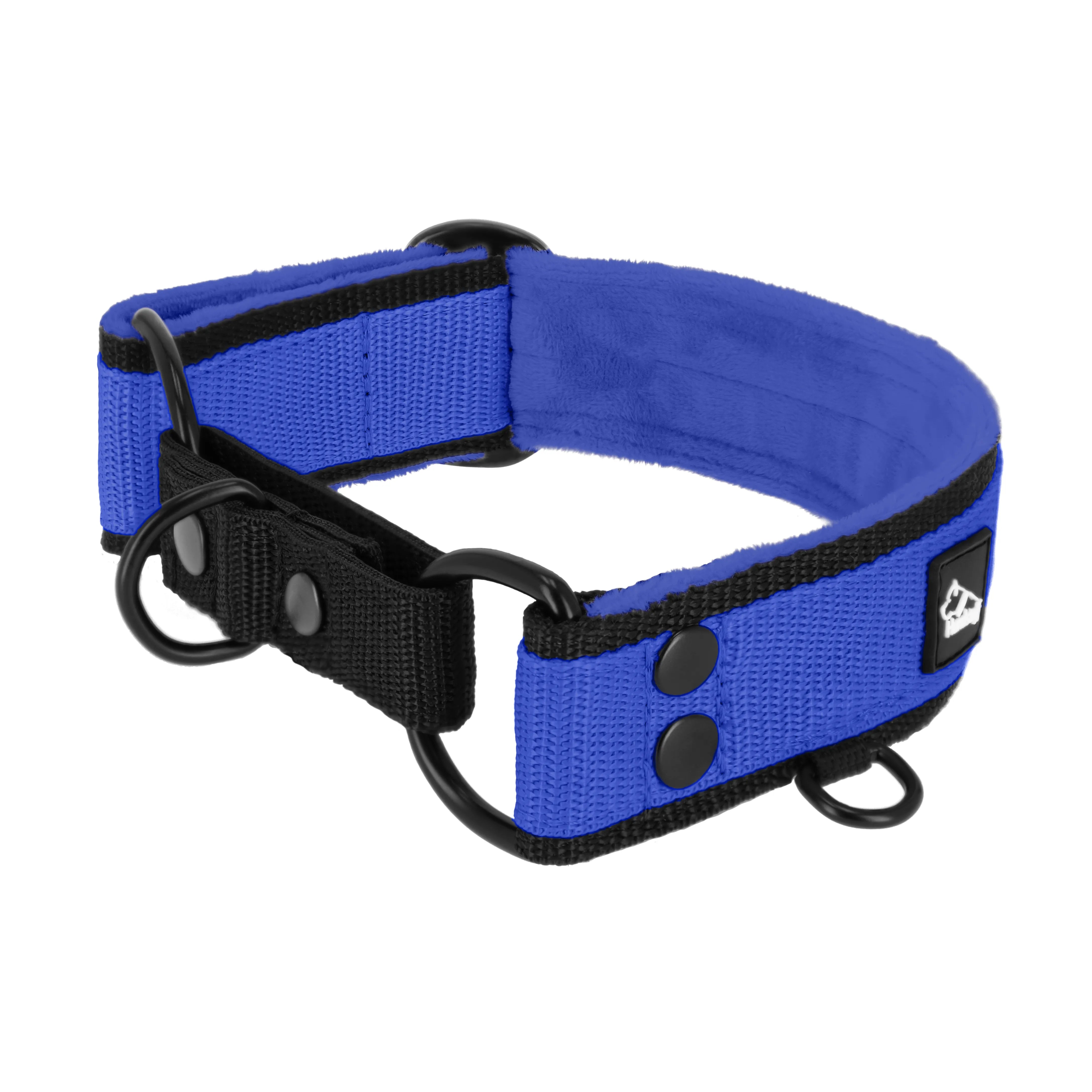 Martingale Black Edition Blue - Wide lined collar half choke