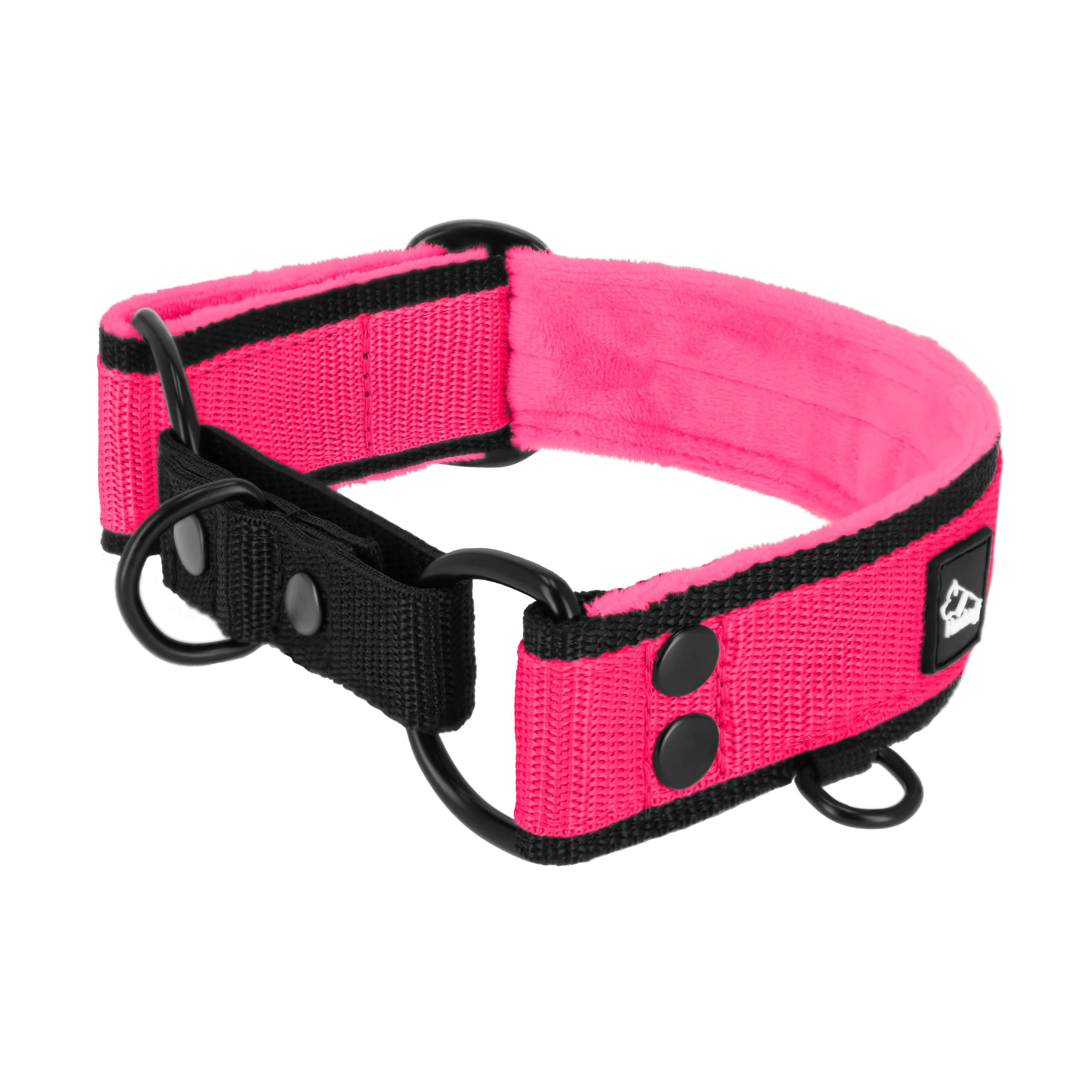 Martingale Black Edition Pink - Wide lined half choke collar