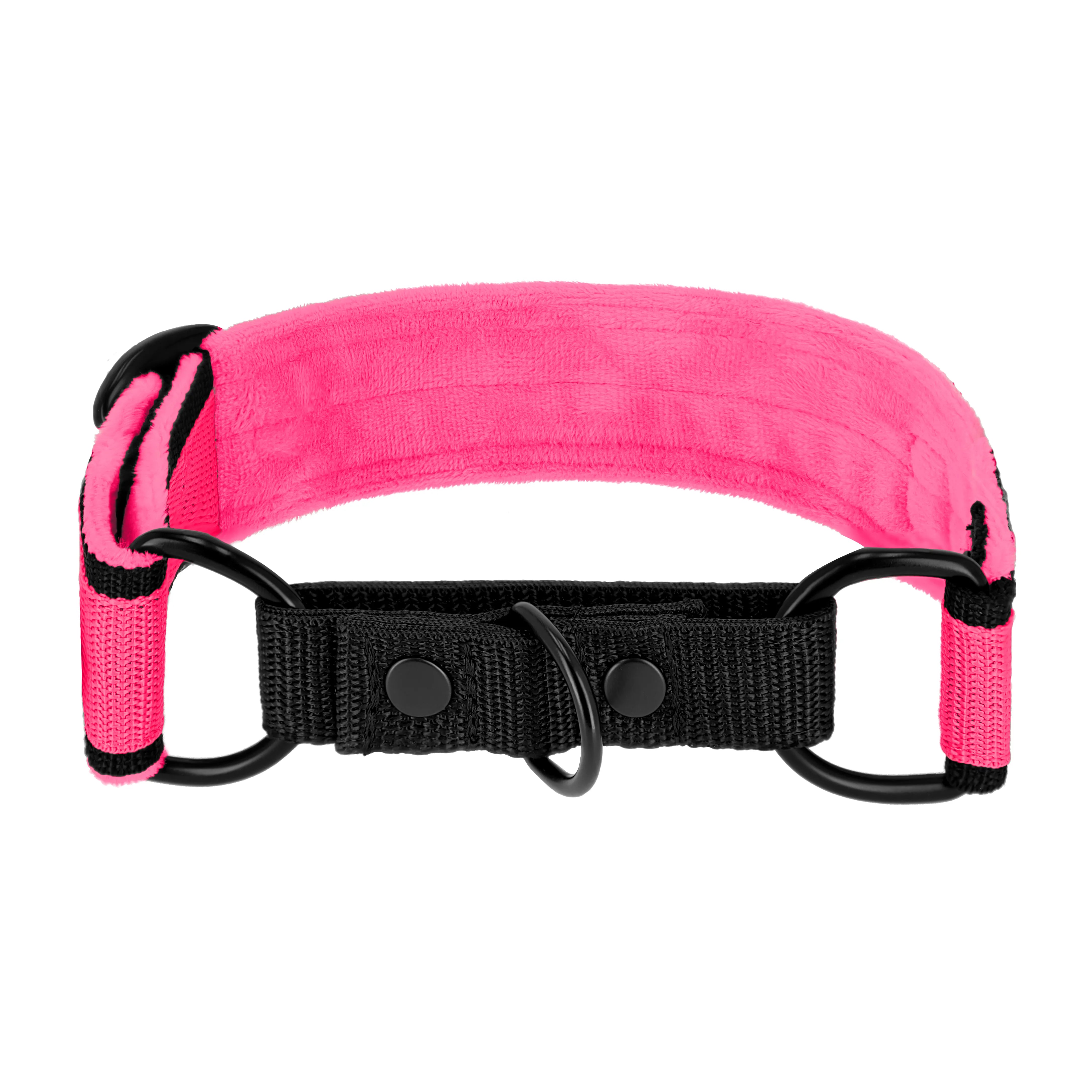 Martingale Black Edition Pink - Wide lined half choke collar