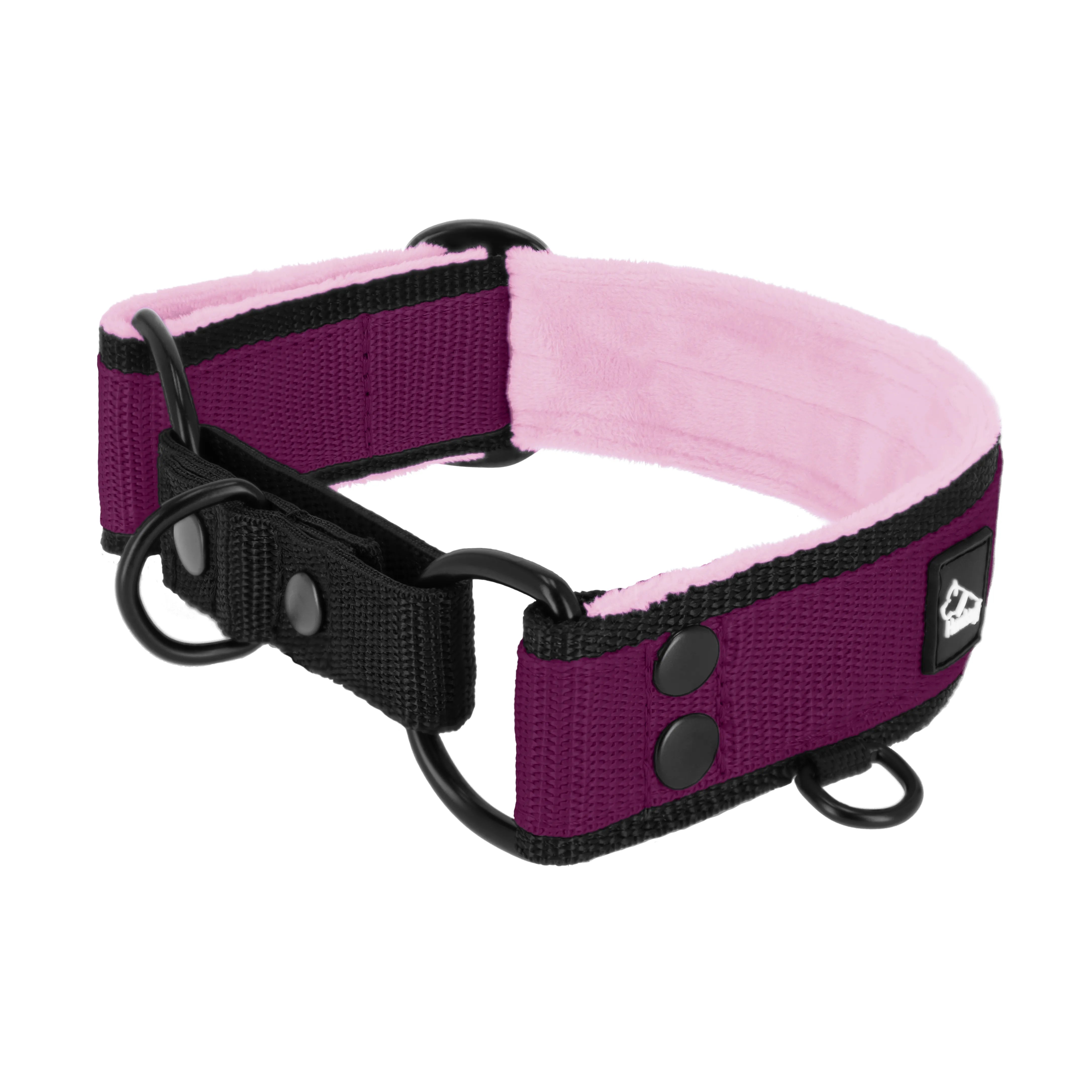 Martingale Black Edition Plum - Wide lined half choke collar