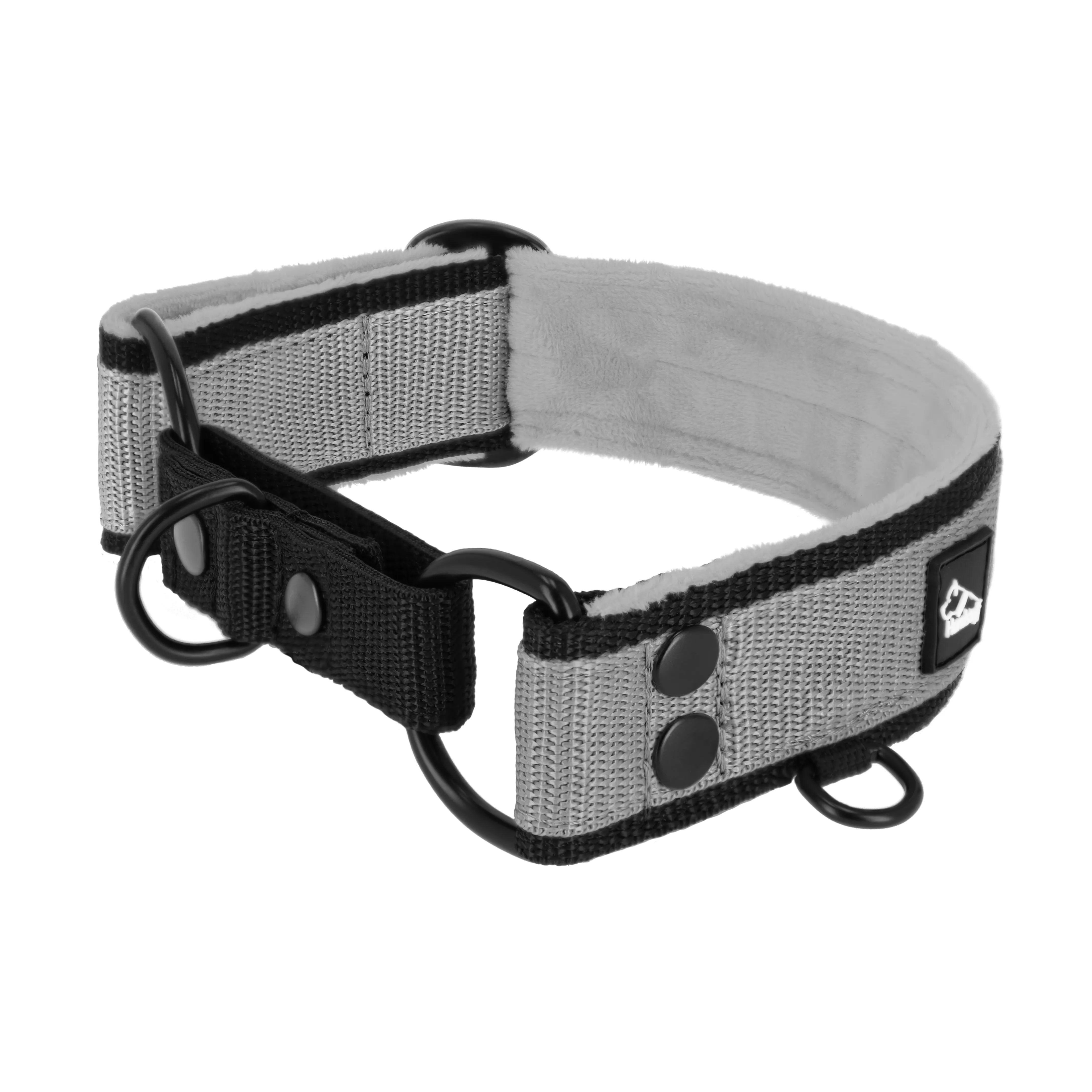 Martingala Black Edition Gris - Collar ancho forrado medio planchado