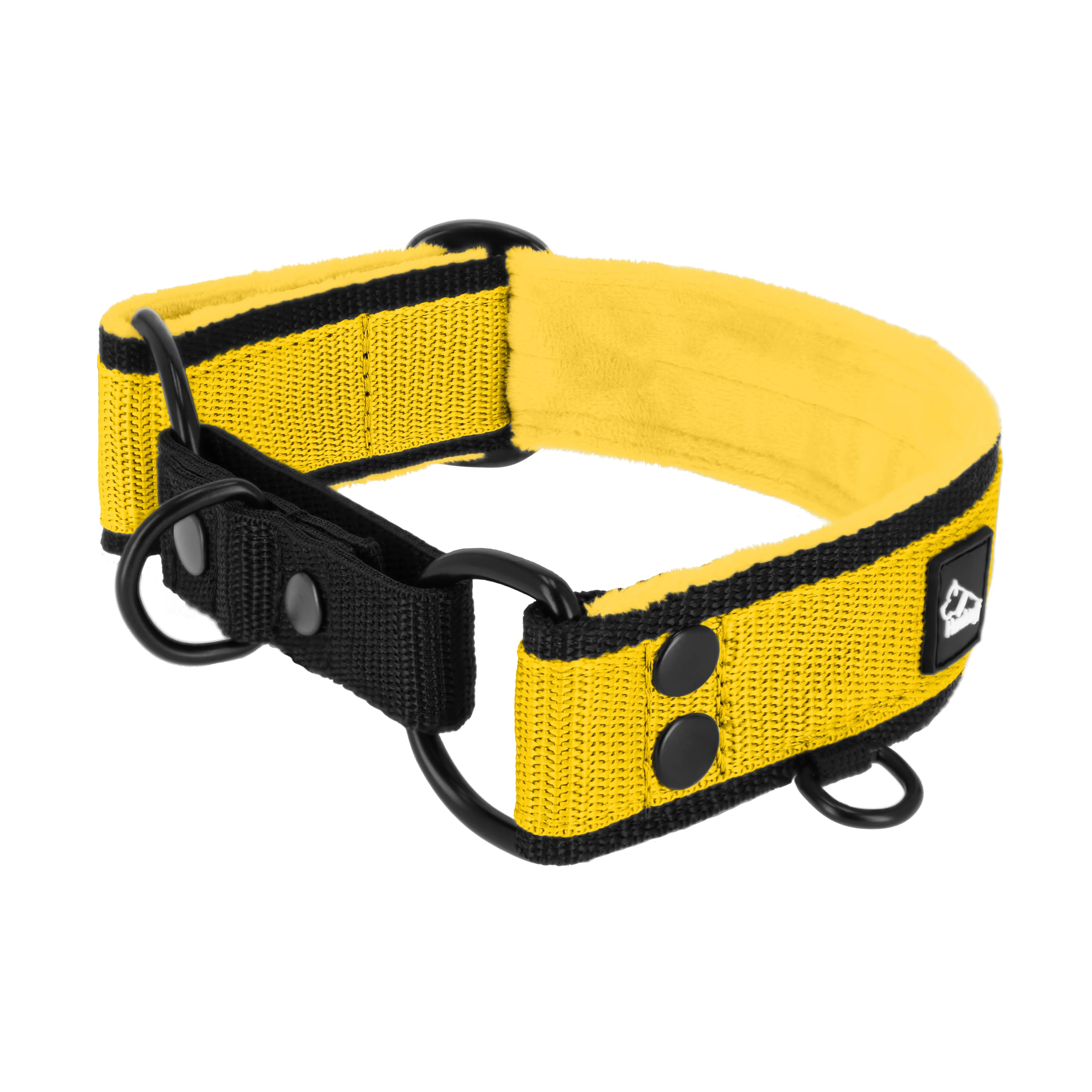 Martingale Black Edition Yellow - Wide lined collar half choke