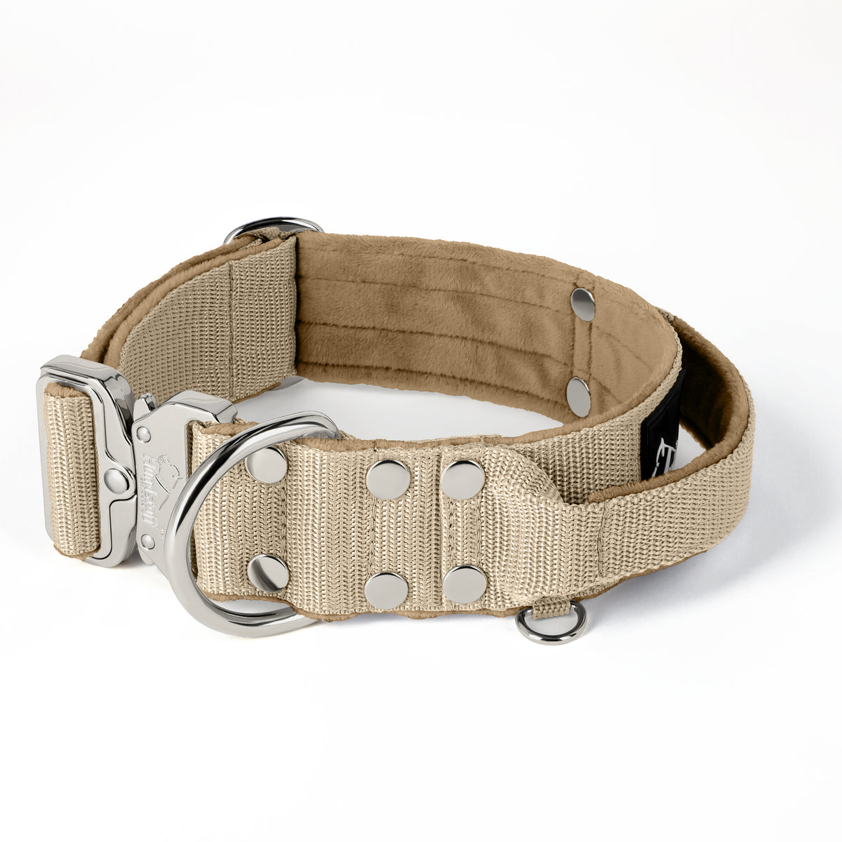 Extreme Silver Buckle Beige - Collana robusta e sicura