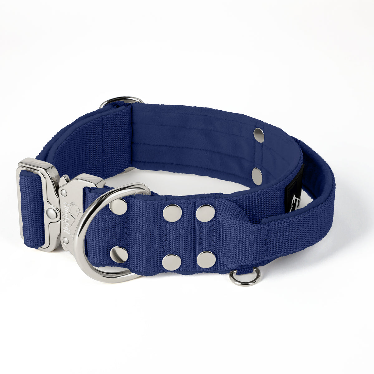 Extreme Silver Buckle Navy Blue - Strong and secure collar