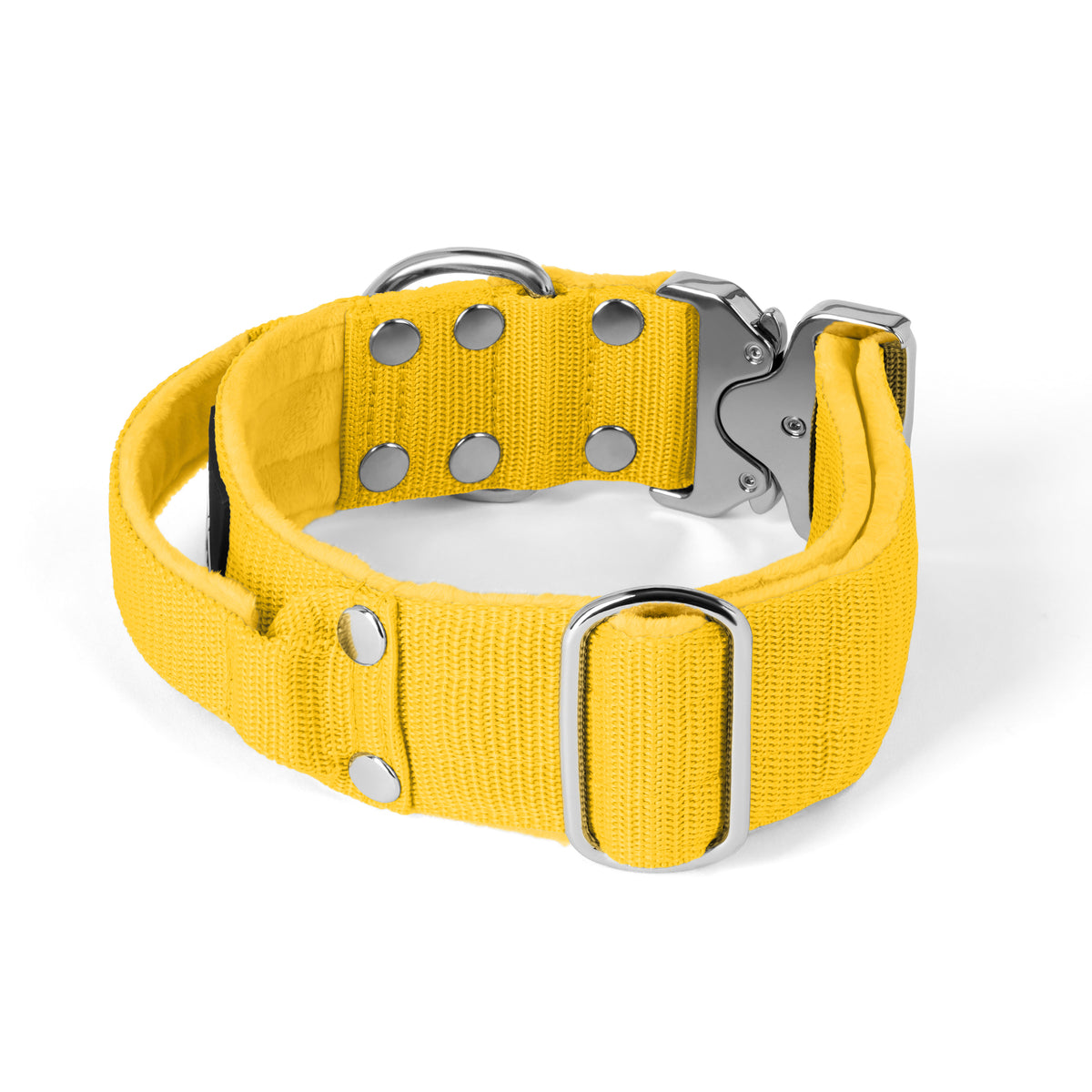 Extreme Silver Buckle Yellow - Strong and secure collar