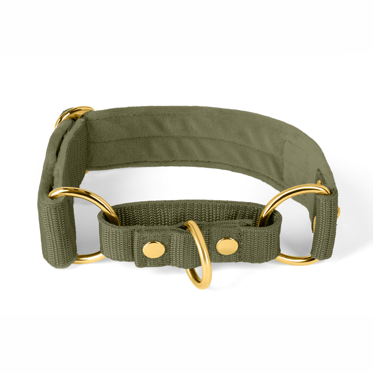 Martingale Golden Khaki - Wide lined half choke collar
