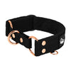 Martingale Rose Edition Black - Wide lined half choke collar