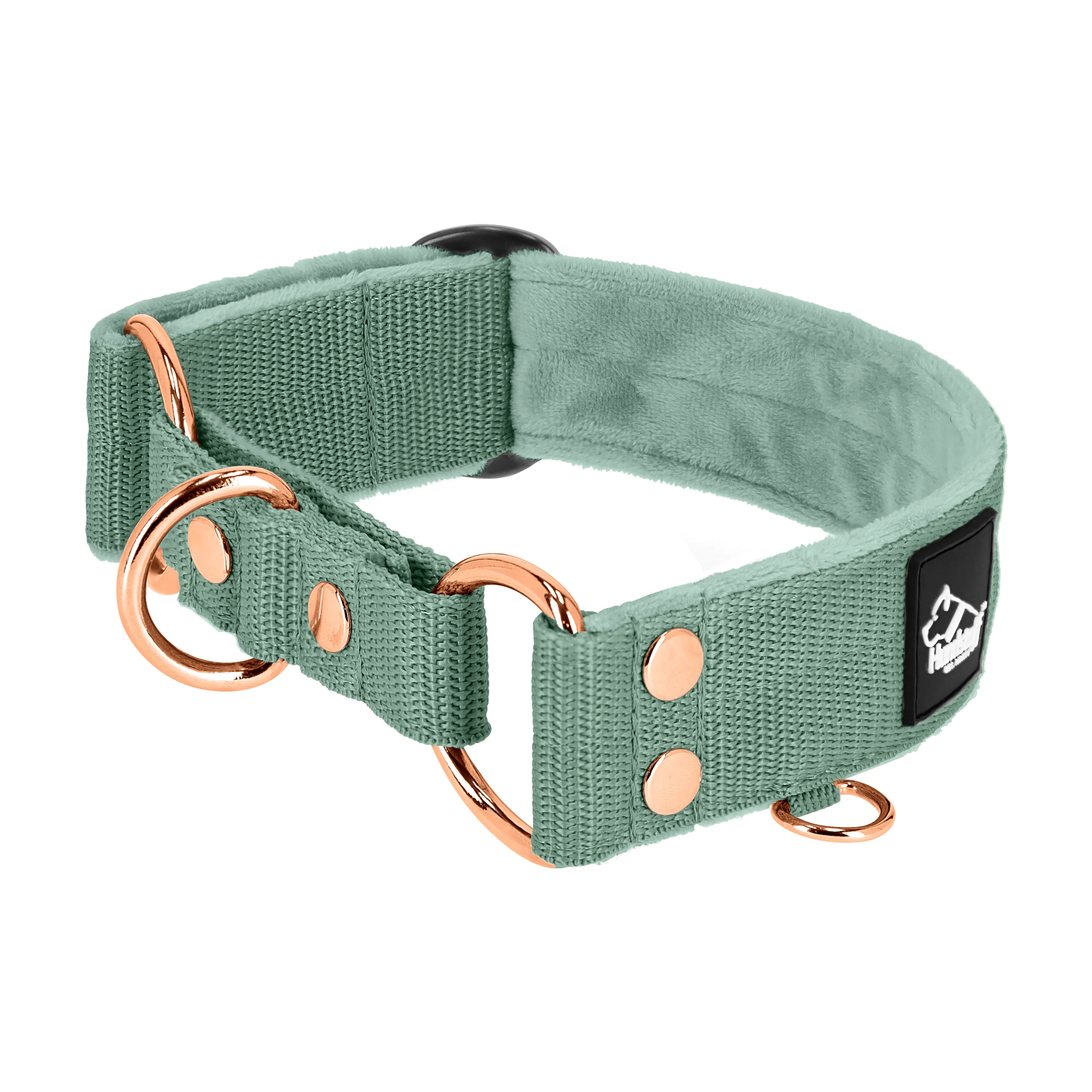 Martingala Edición Rosa Verde Pastel - Collar forrado doblado medio planchado