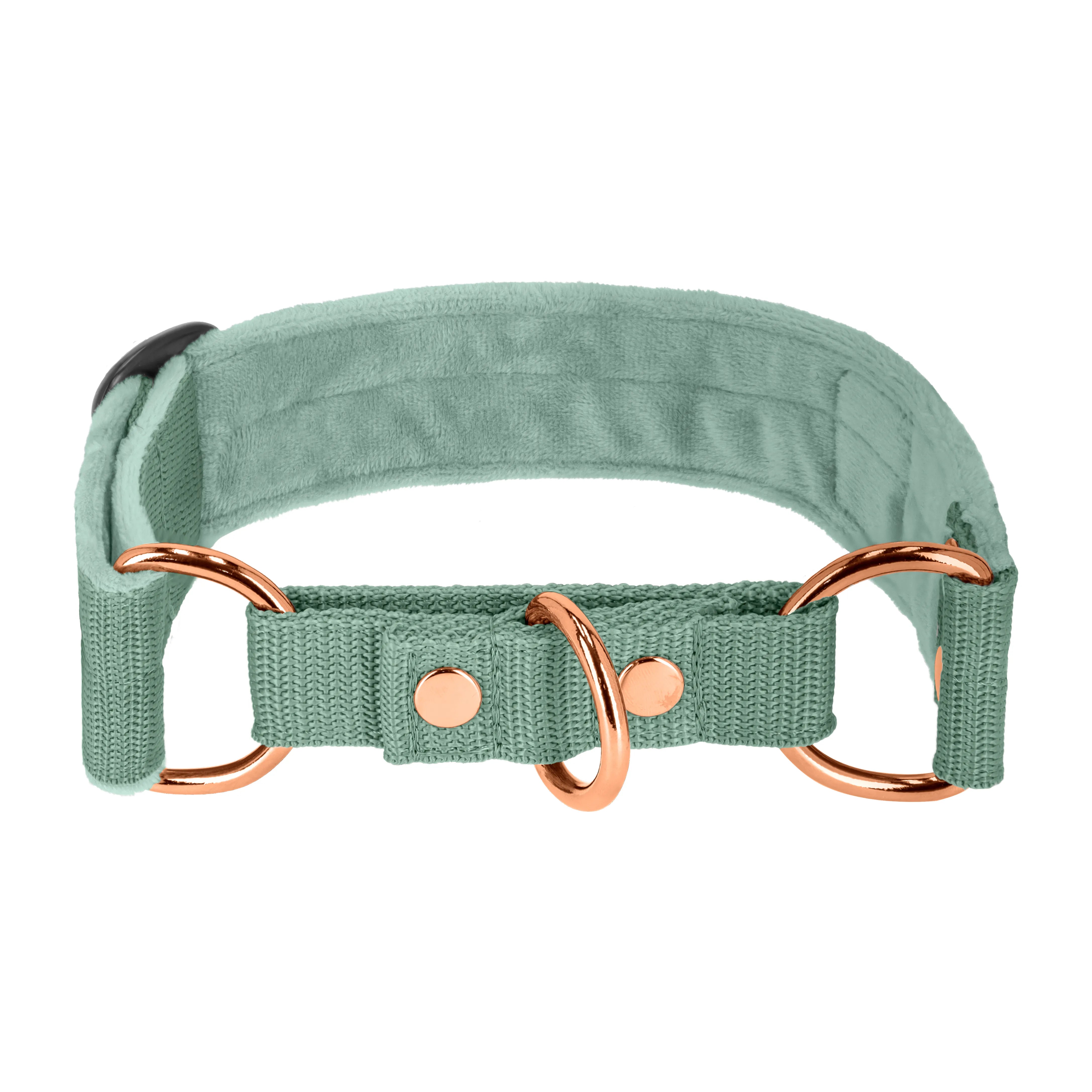 Martingala Edición Rosa Verde Pastel - Collar forrado doblado medio planchado