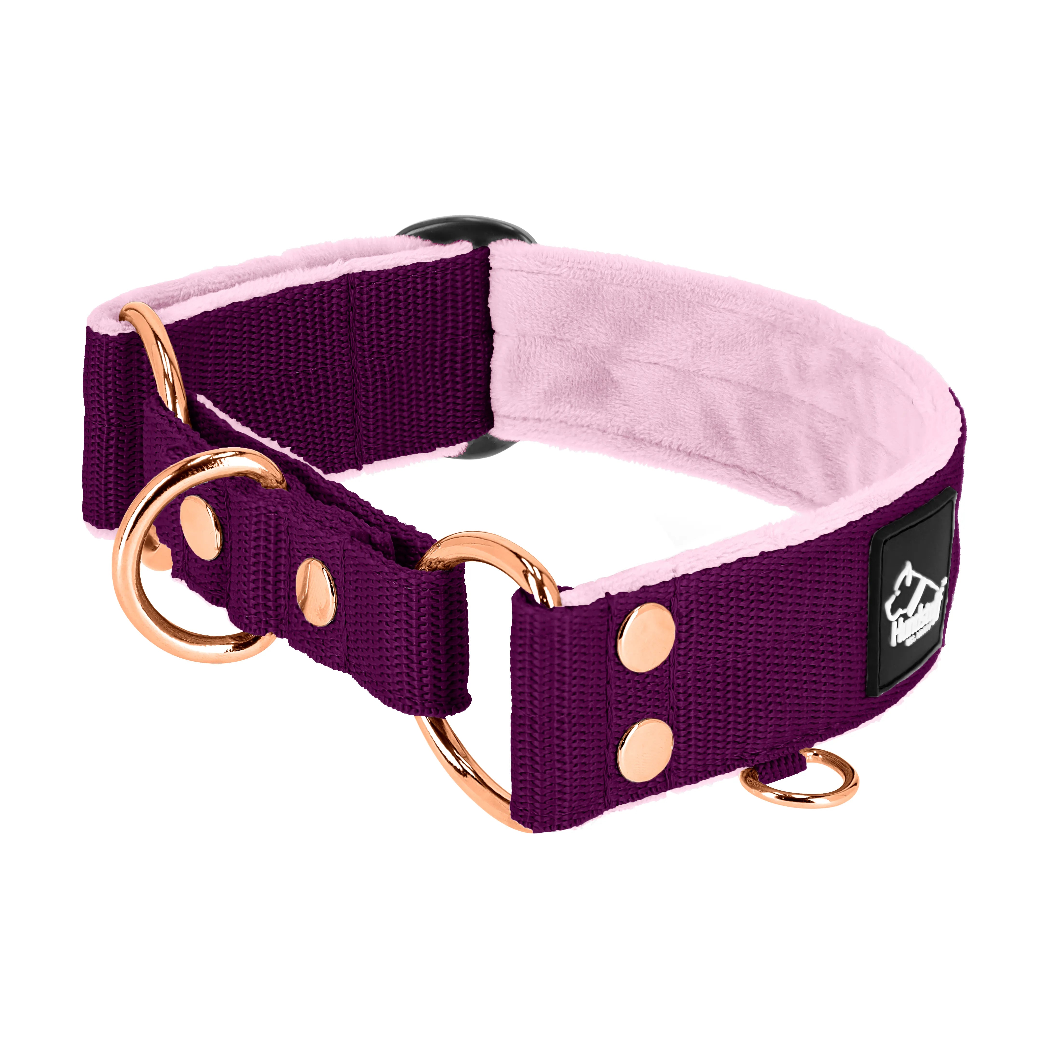 Martingale Rose Edition Plum - Wide lined half choker collar