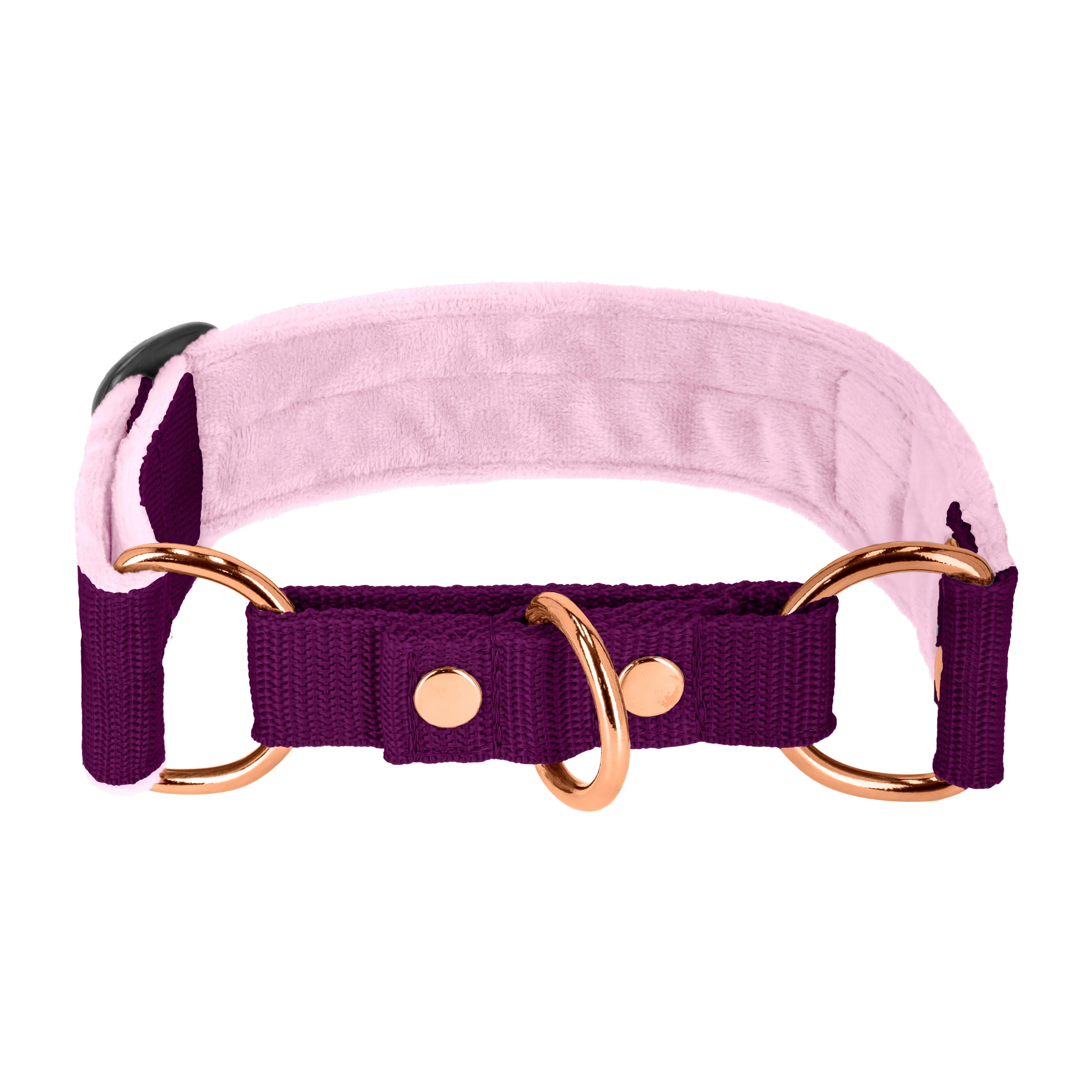 Martingale Rose Edition Plum - Wide lined half choker collar