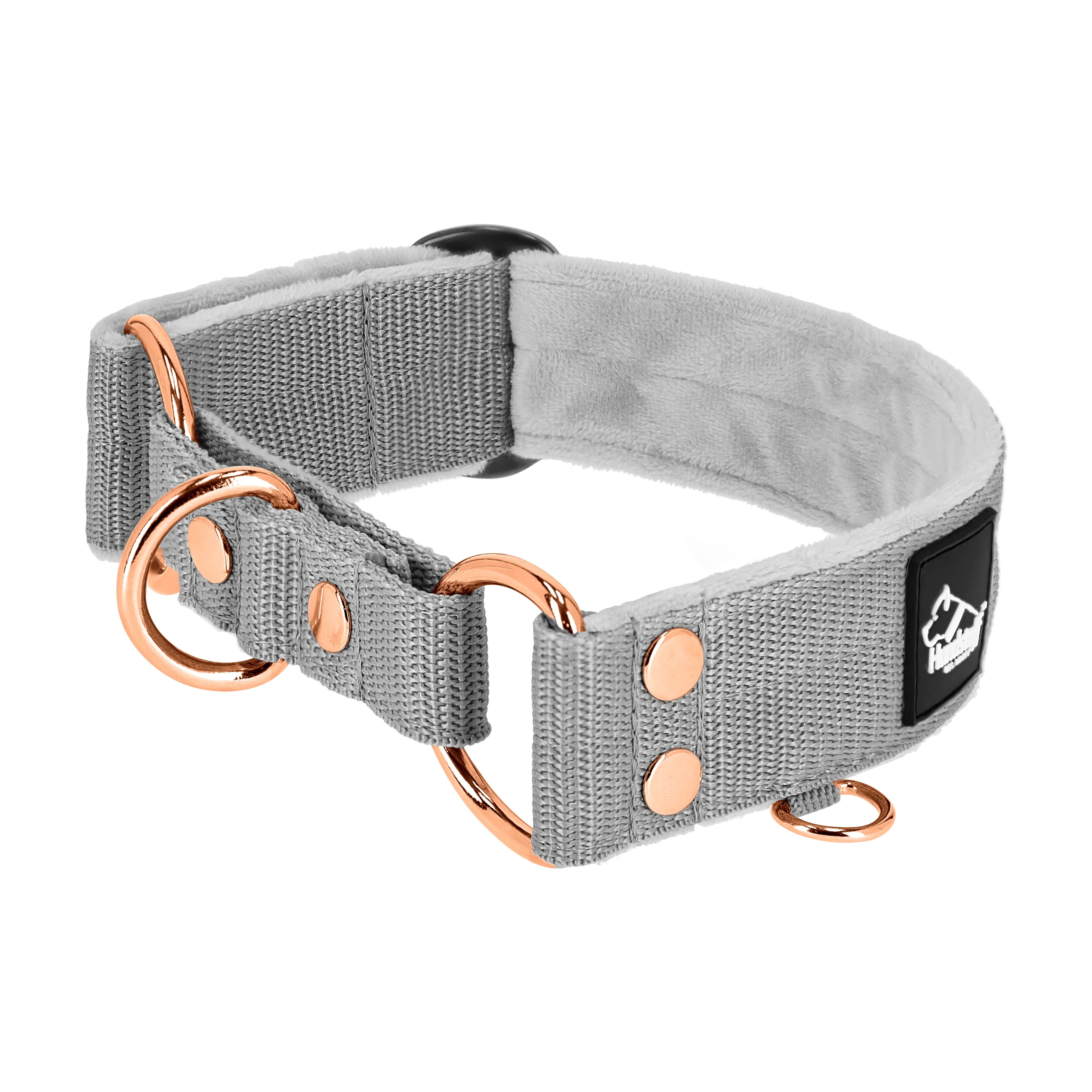 Martingala Rosa Edición Gris - Collar ancho forrado medio planchable