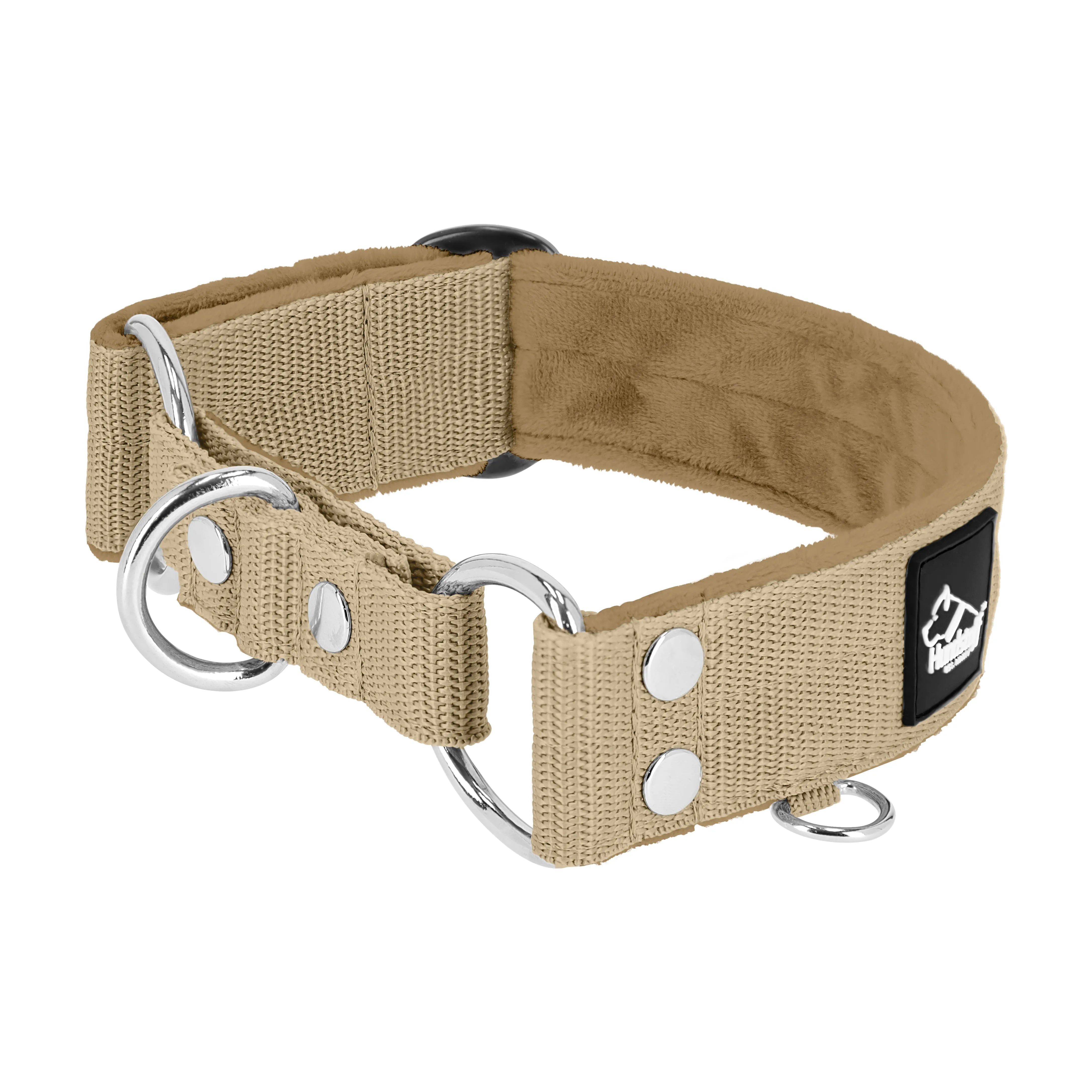 Martingale Beige - Wide lined half choke collar