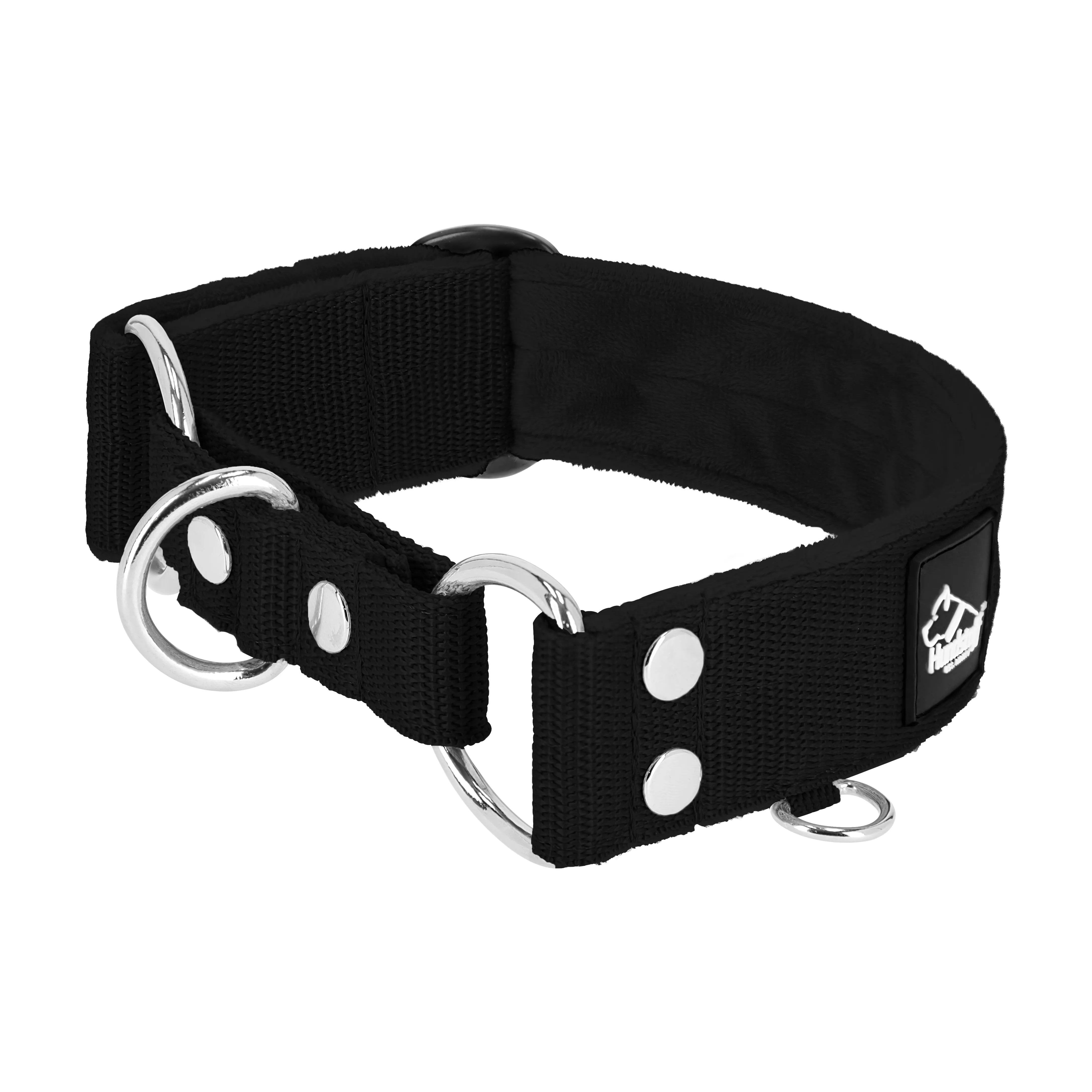 Martingale Black - Wide lined collar half choke
