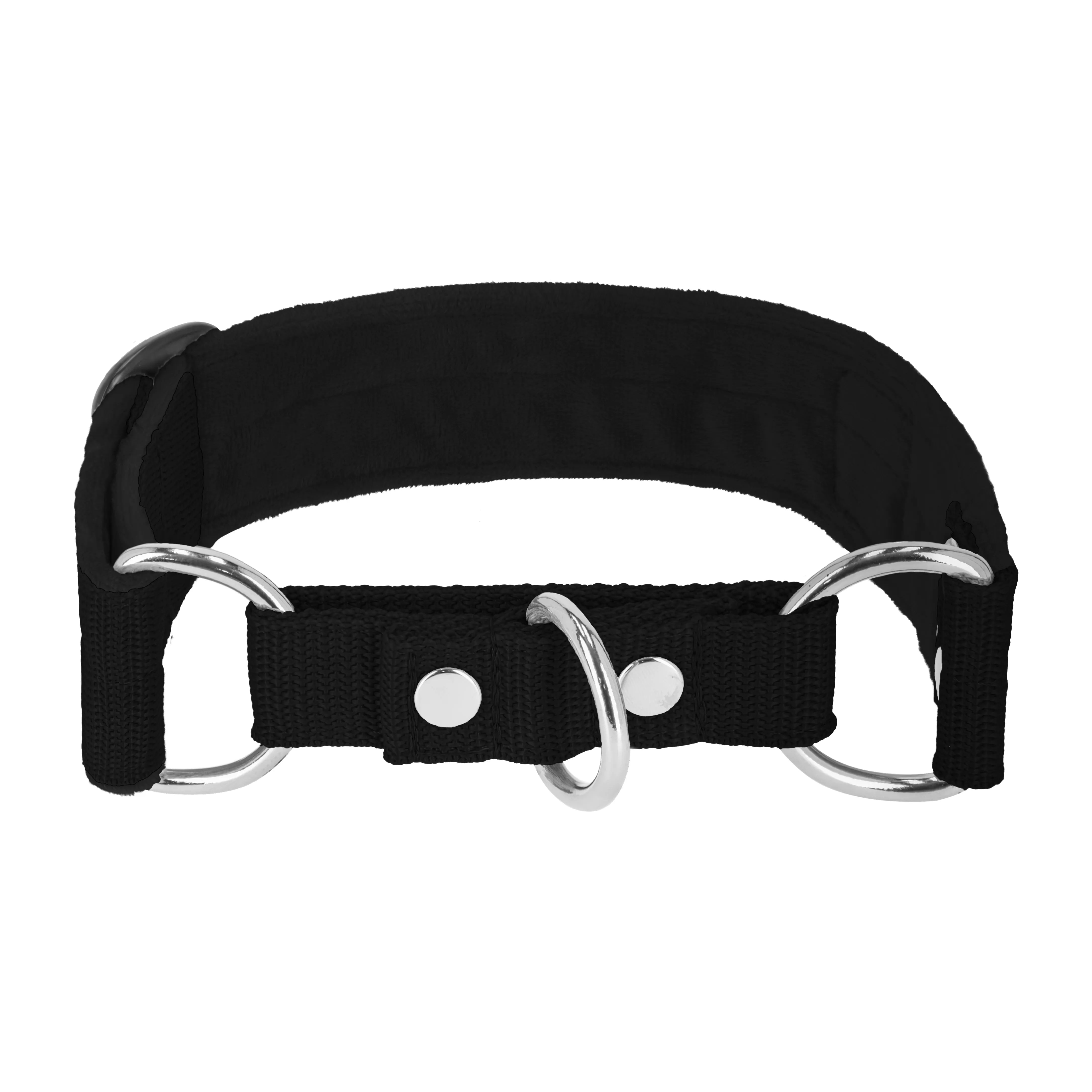 Martingale Black - Wide lined collar half choke
