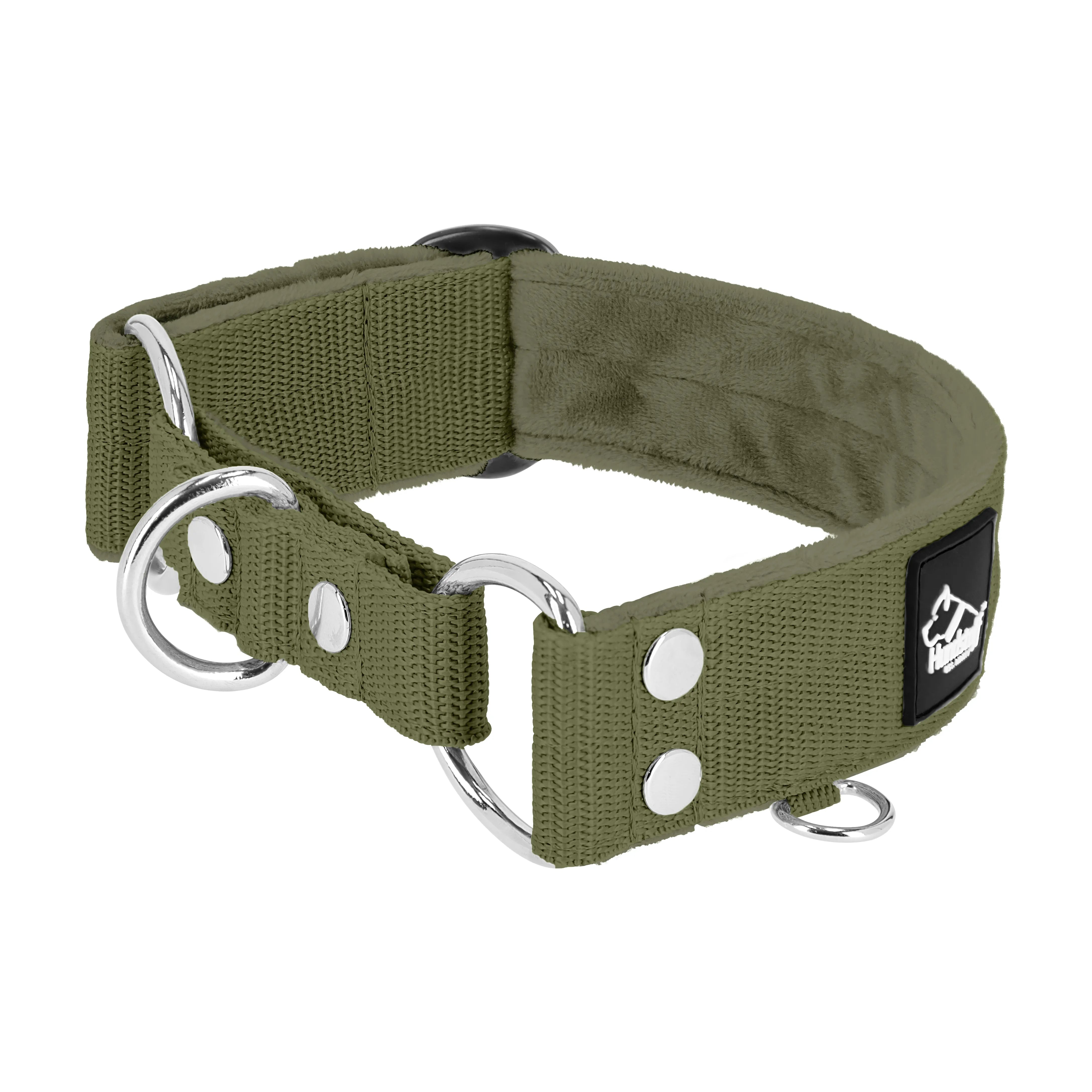 Martingale Khaki - Wide lined half choke collar