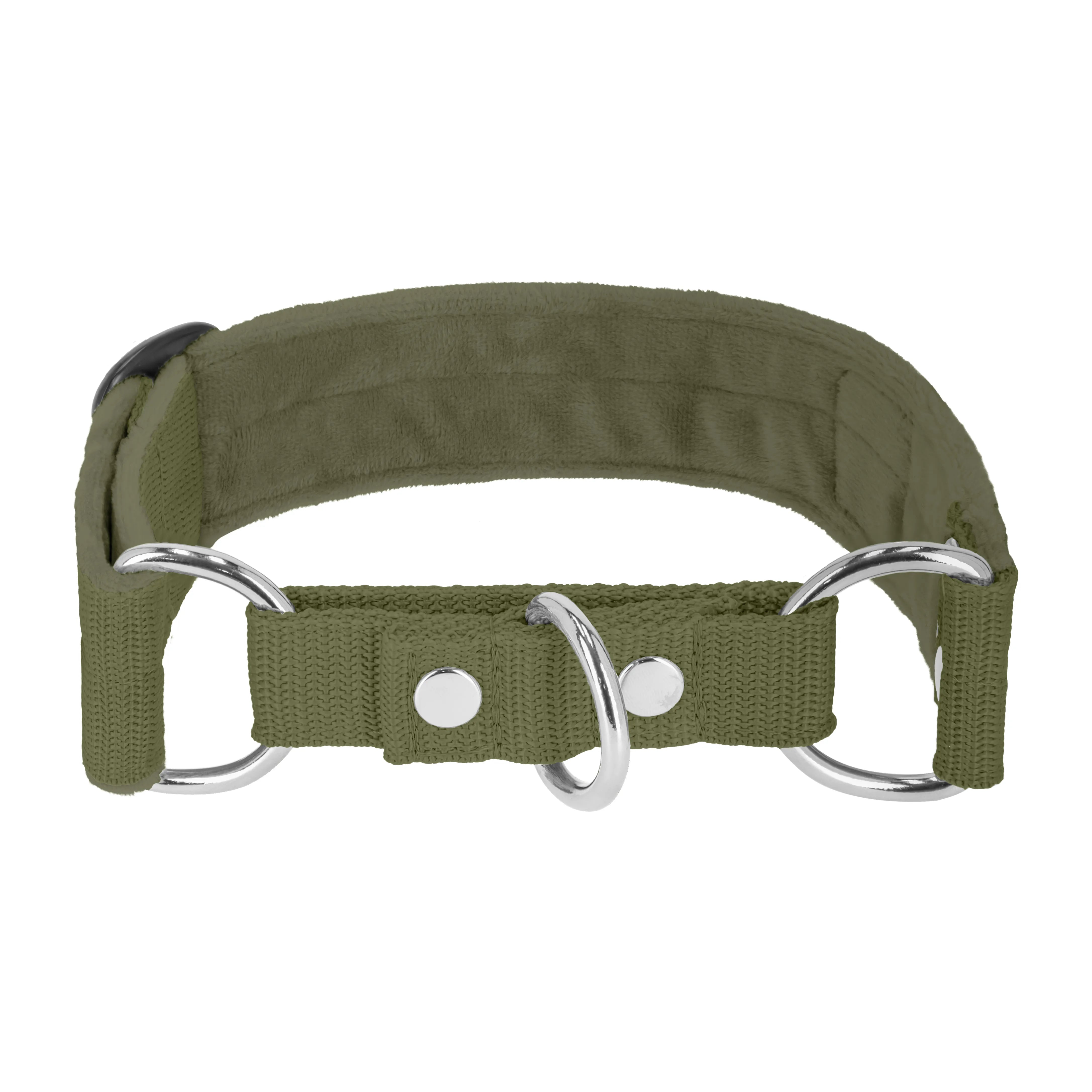 Martingale Khaki - Wide lined half choke collar