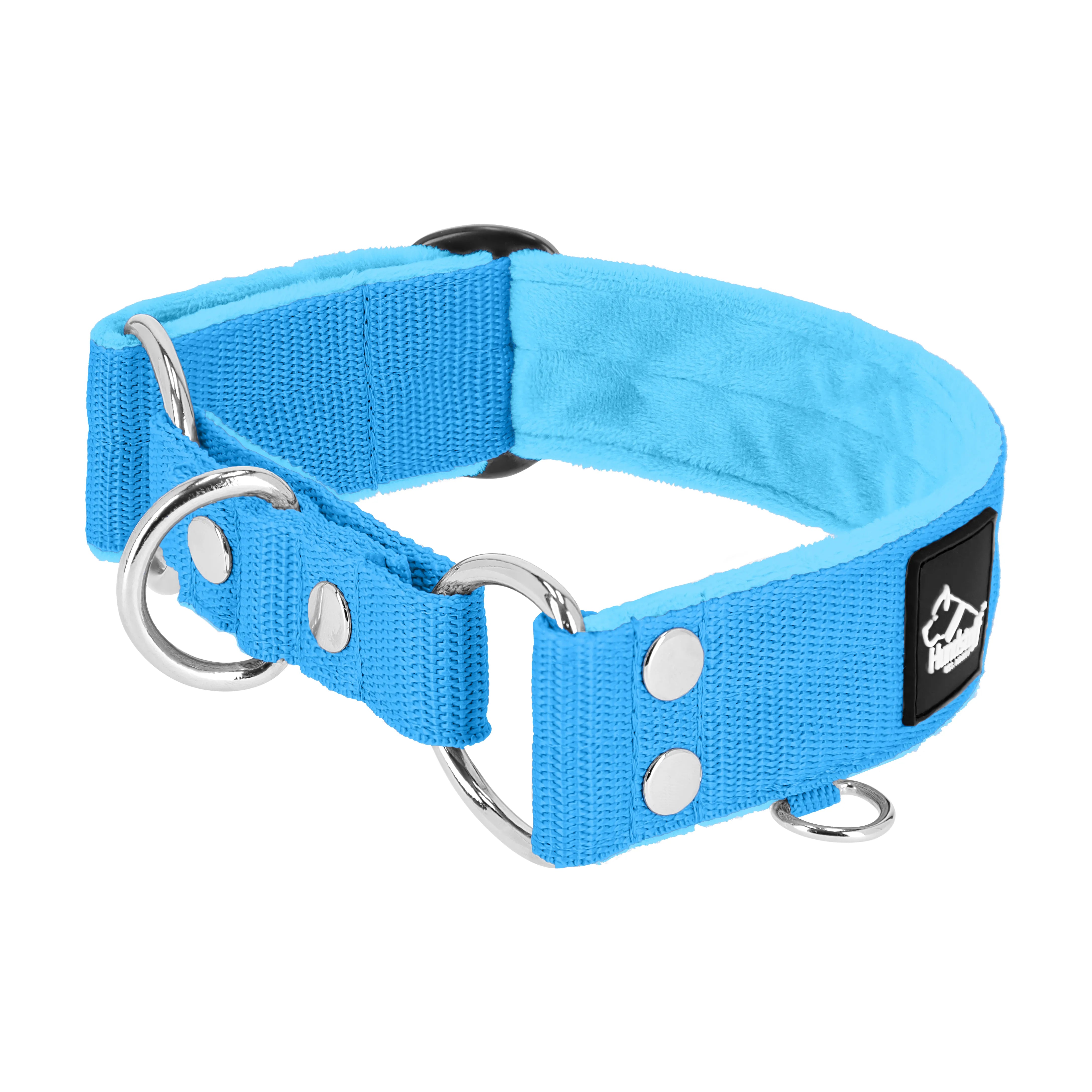 Martingale Ocean Blue - Wide lined half choke collar
