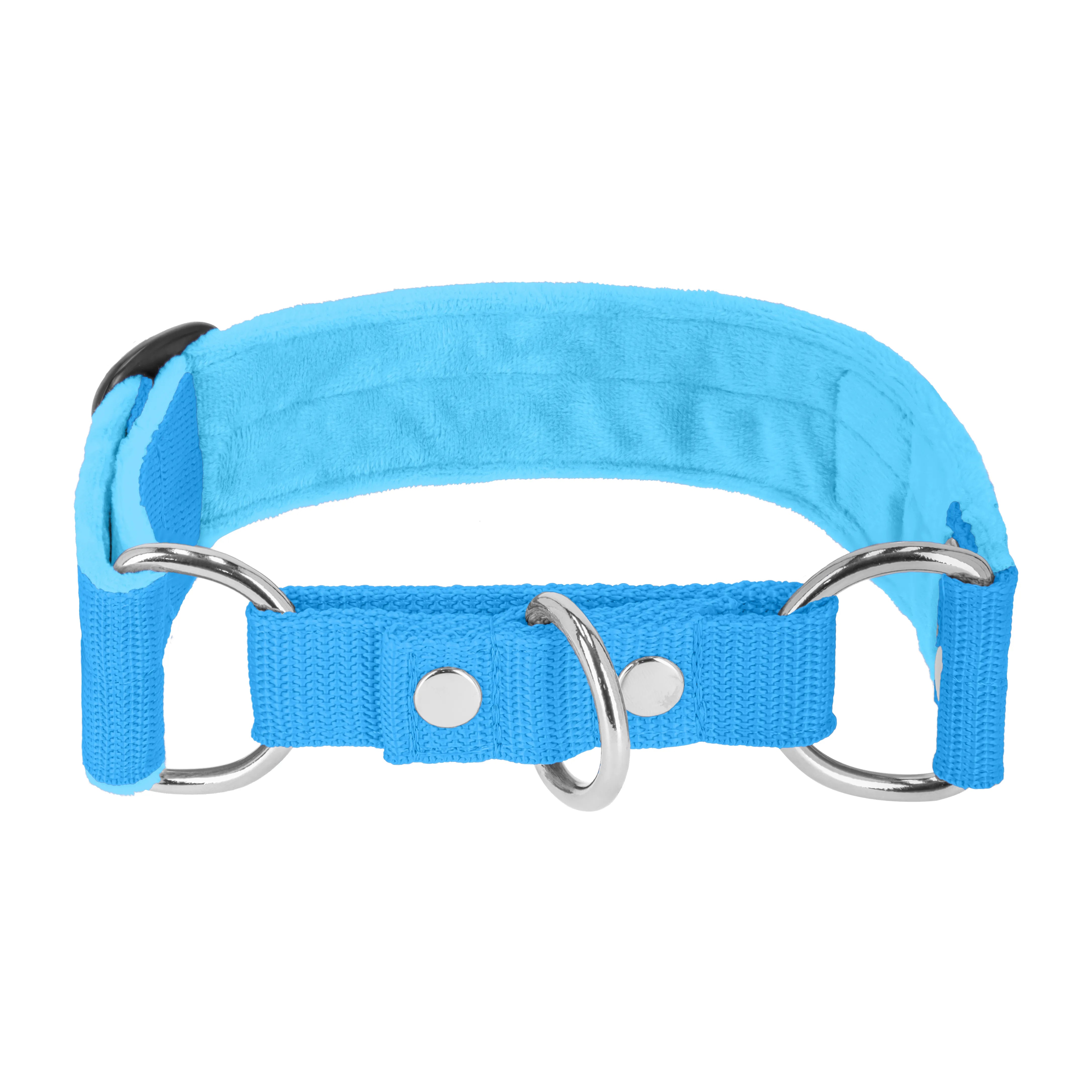 Martingale Ocean Blue - Wide lined half choke collar