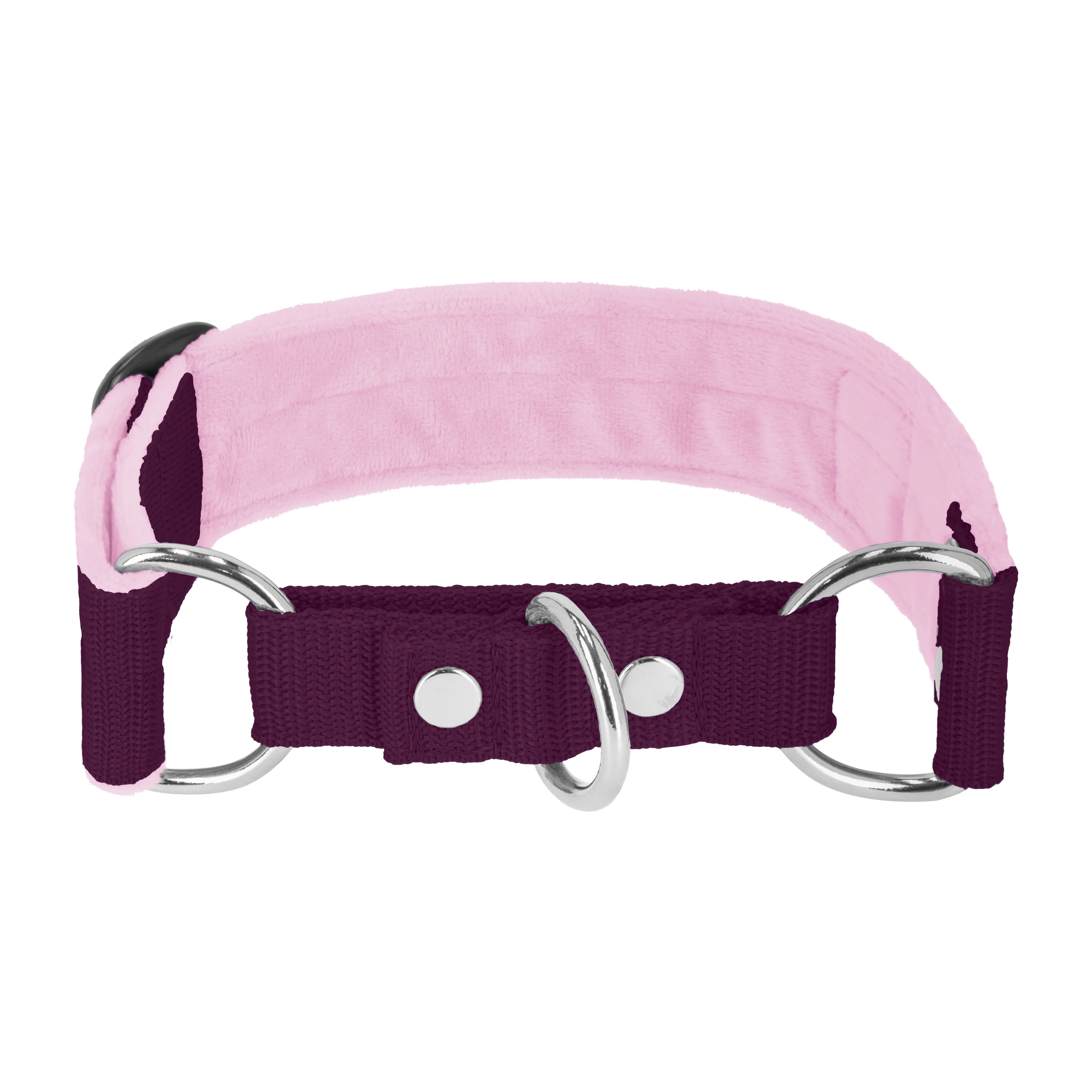 Martingale Plum - Wide lined half choke collar
