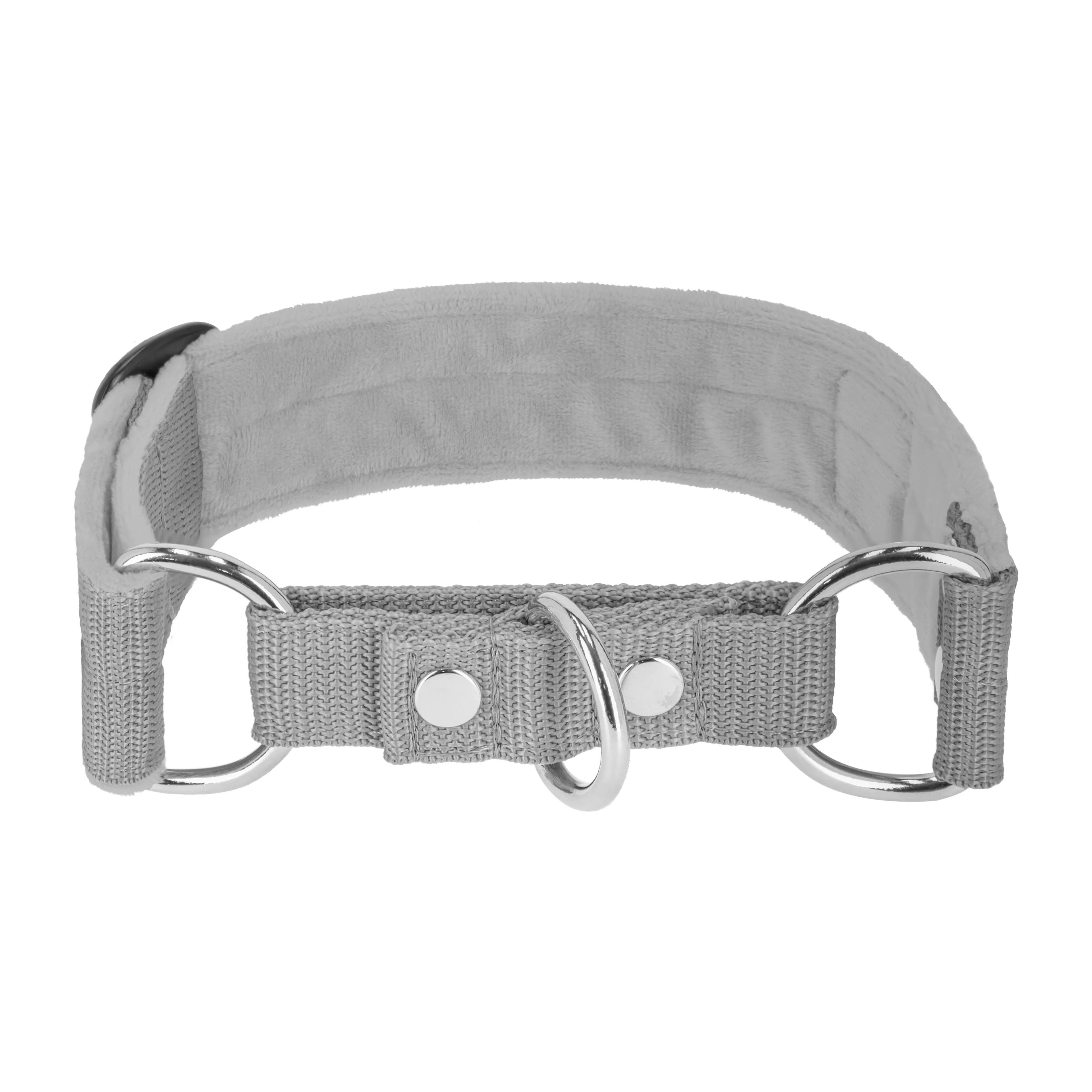 Martingale Grey - Wide lined half choke collar
