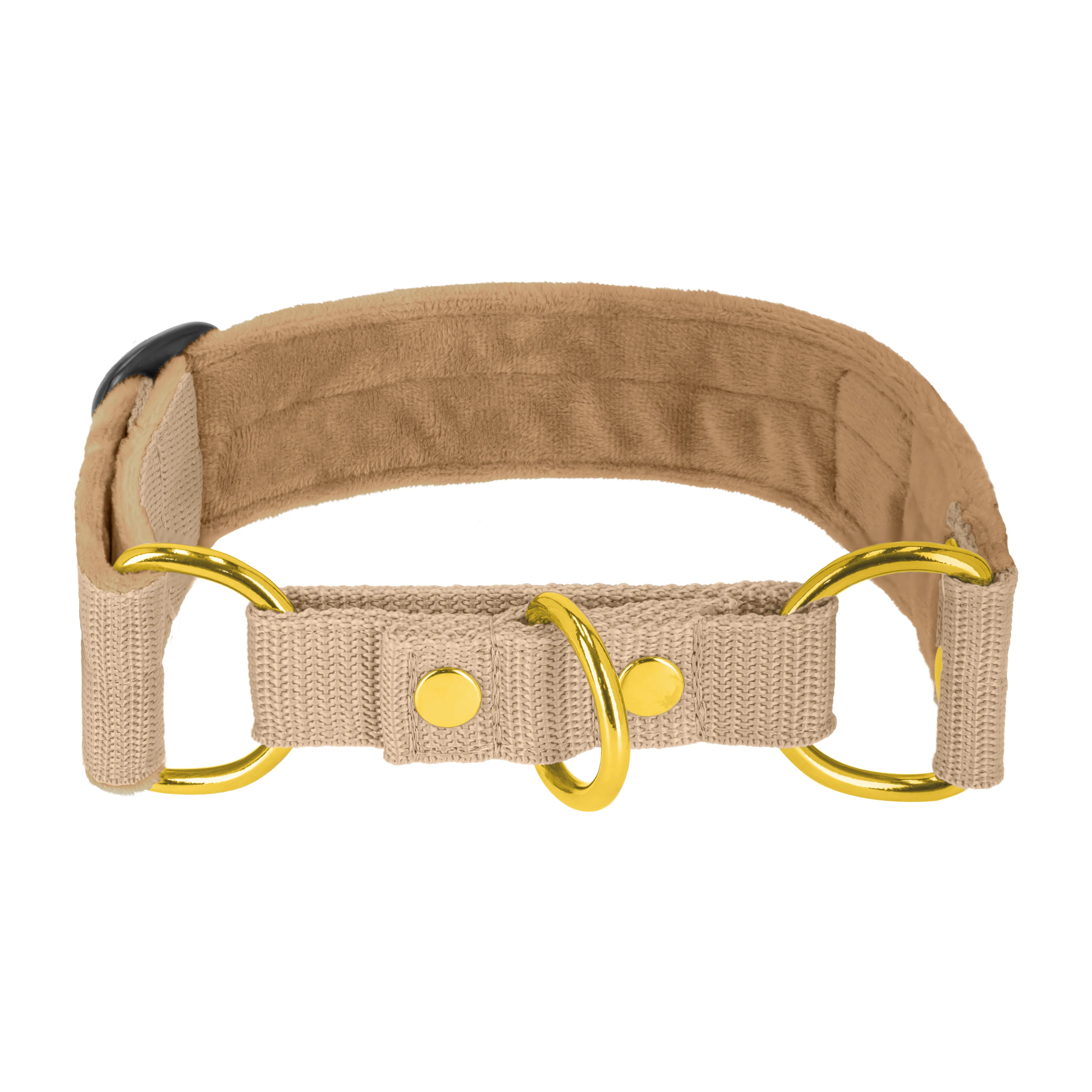 Martingala Beige Dorado - Cuello doblado forrado medio planchado