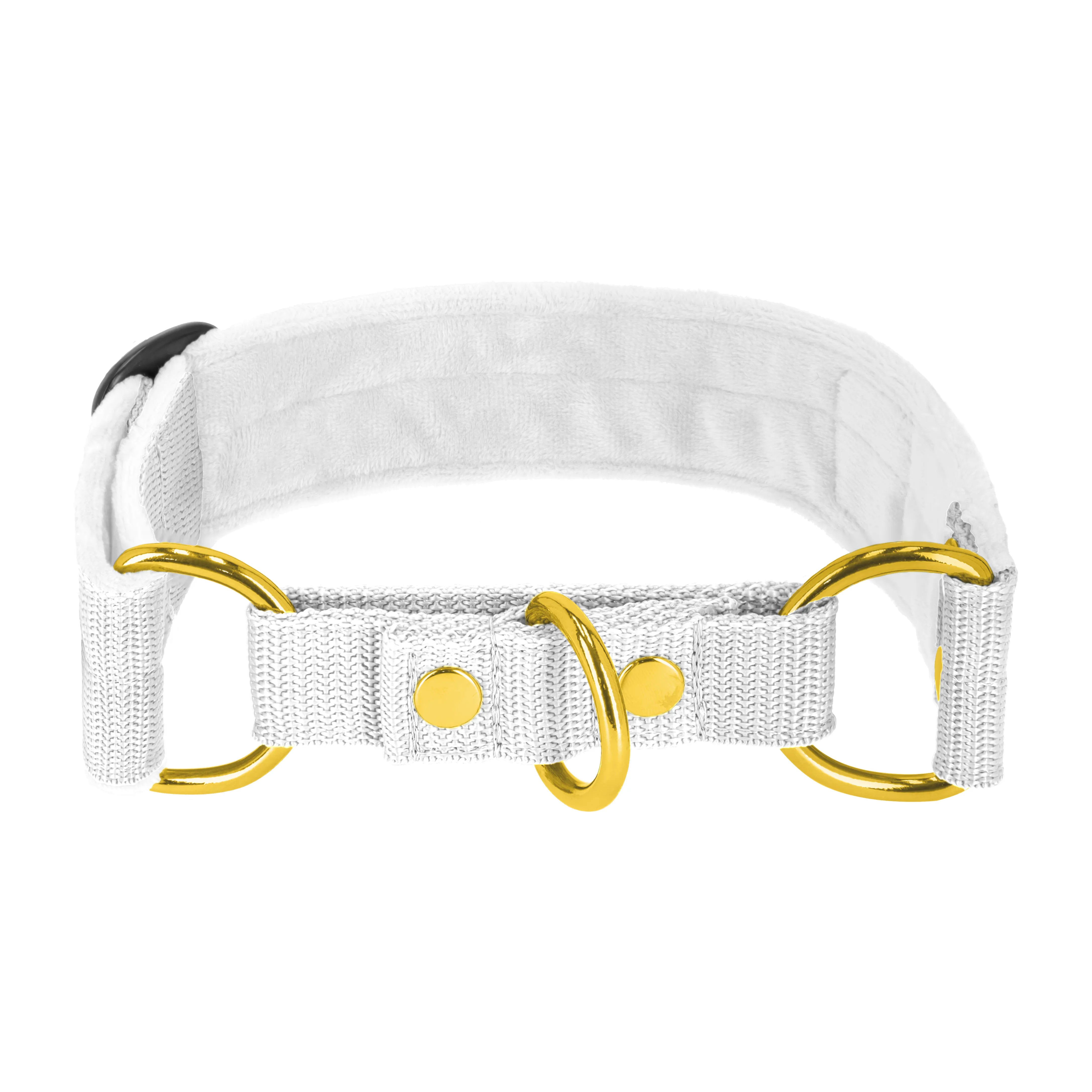 Martingale Golden White - Wide lined collar half choke