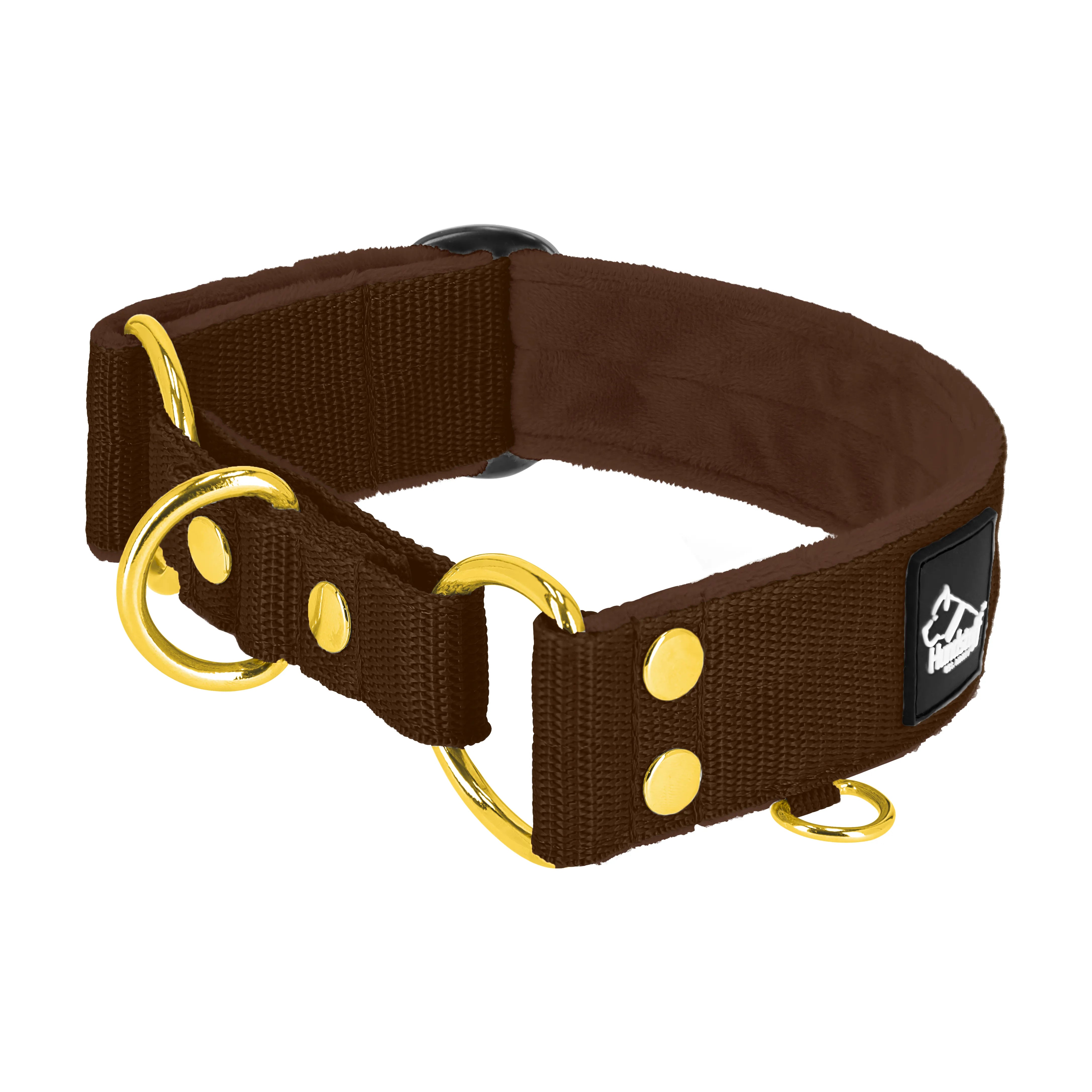 Martingala Dorada Marrón Oscuro - Cuello ancho forrado medio planchado