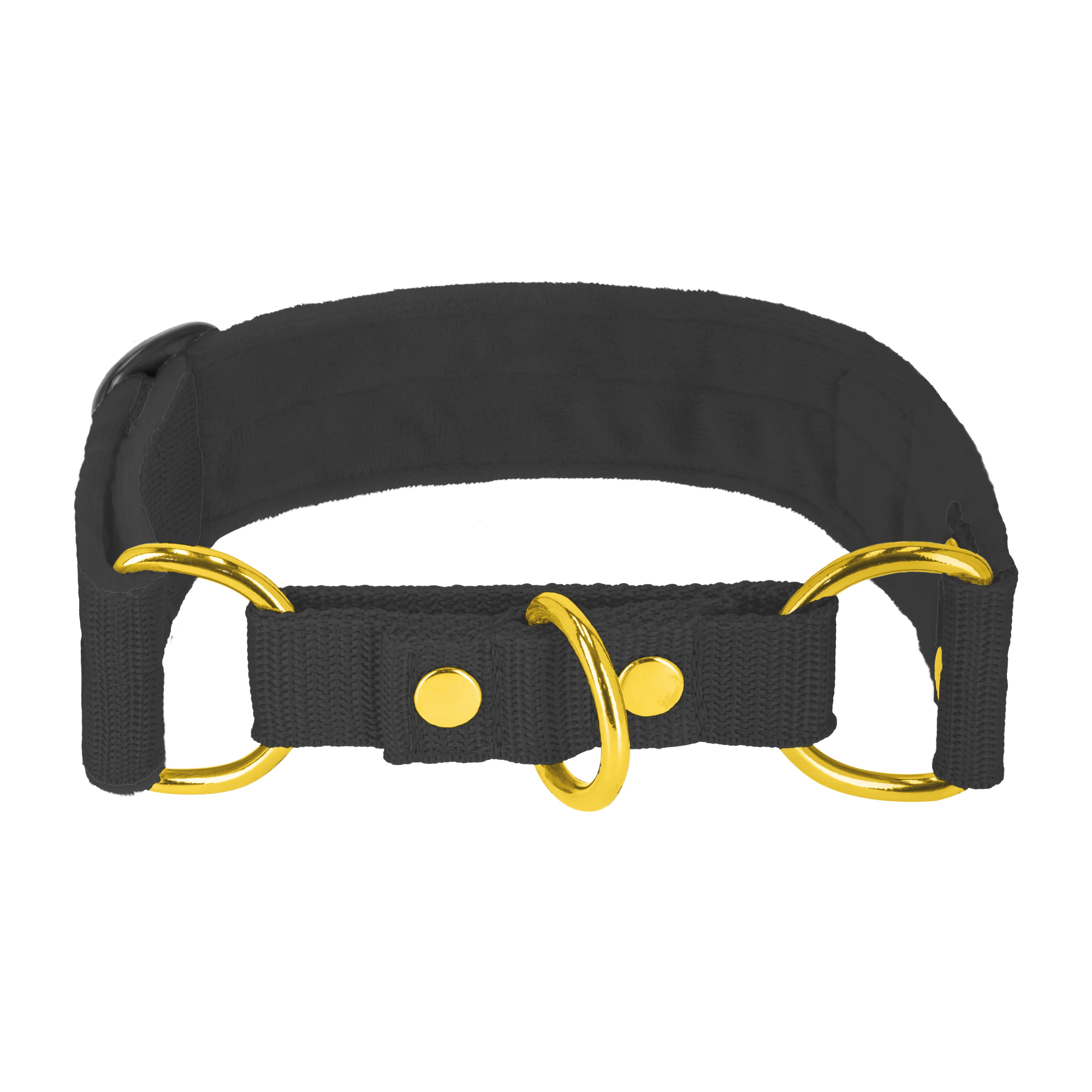 Martingale Golden Dark Grey - Wide lined collar half choke