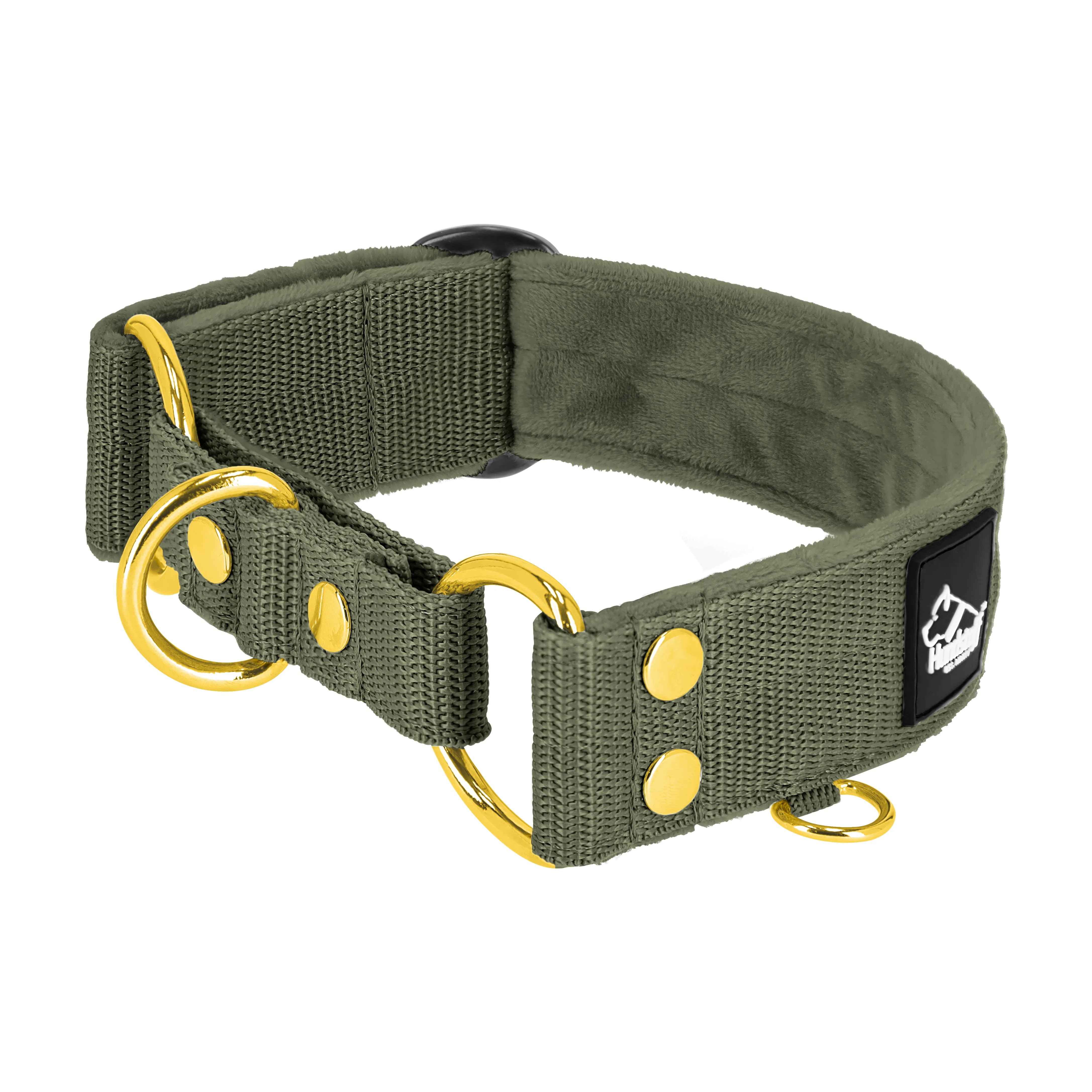 Martingale Golden Khaki - Wide lined half choke collar