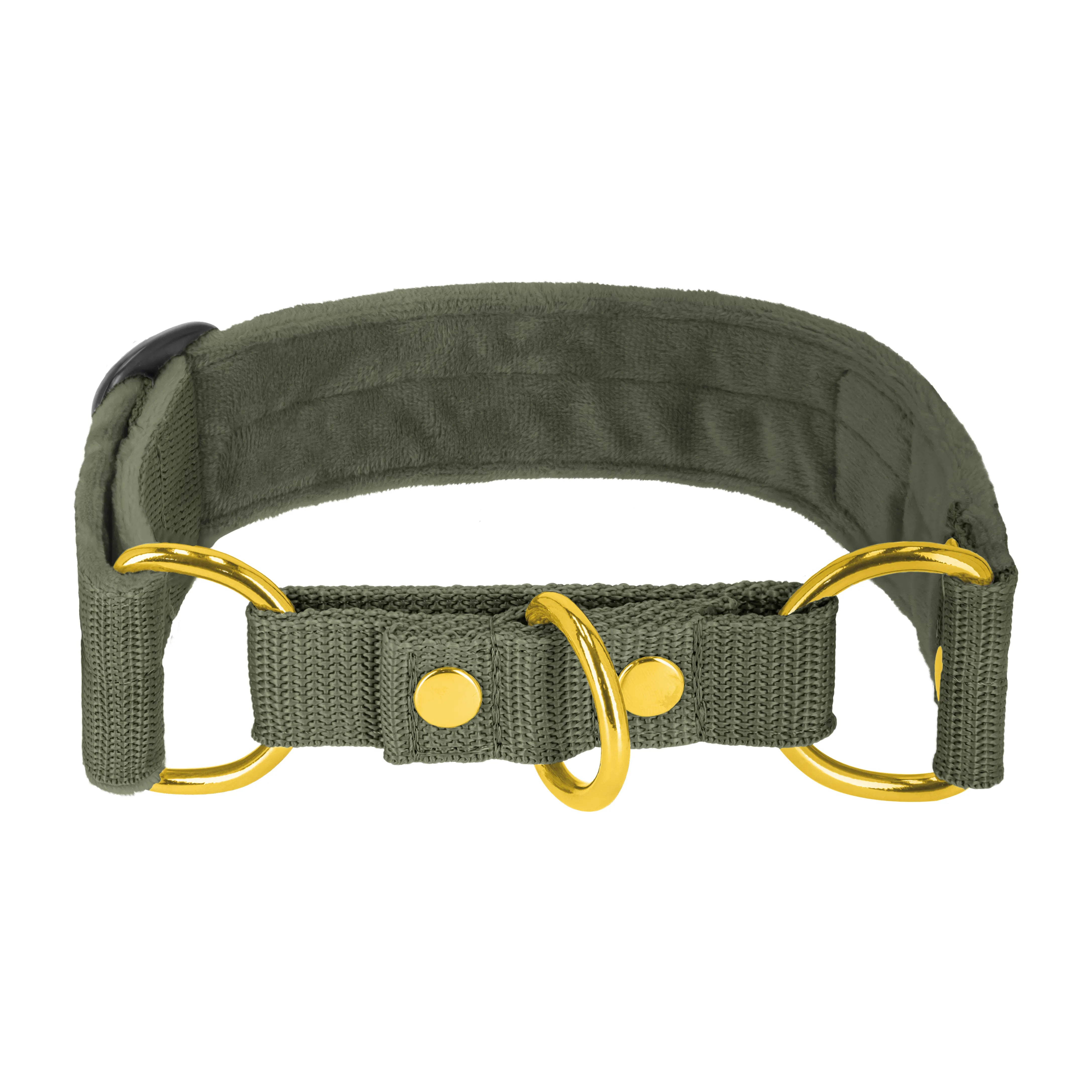 Martingale Golden Khaki - Wide lined half choke collar