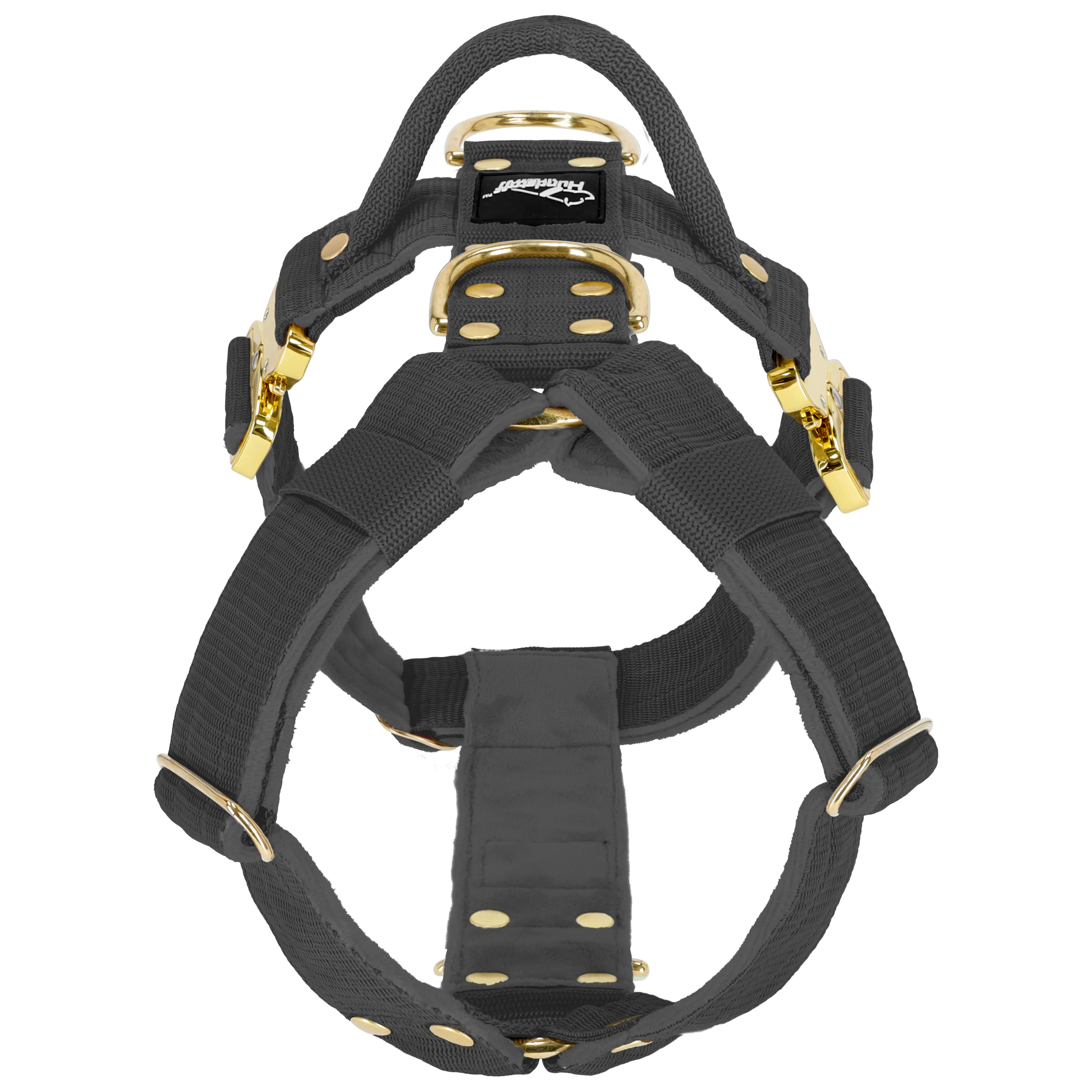 Easy Walk Extreme Gold Buckle Dark Gray - Harness with quick release buckle