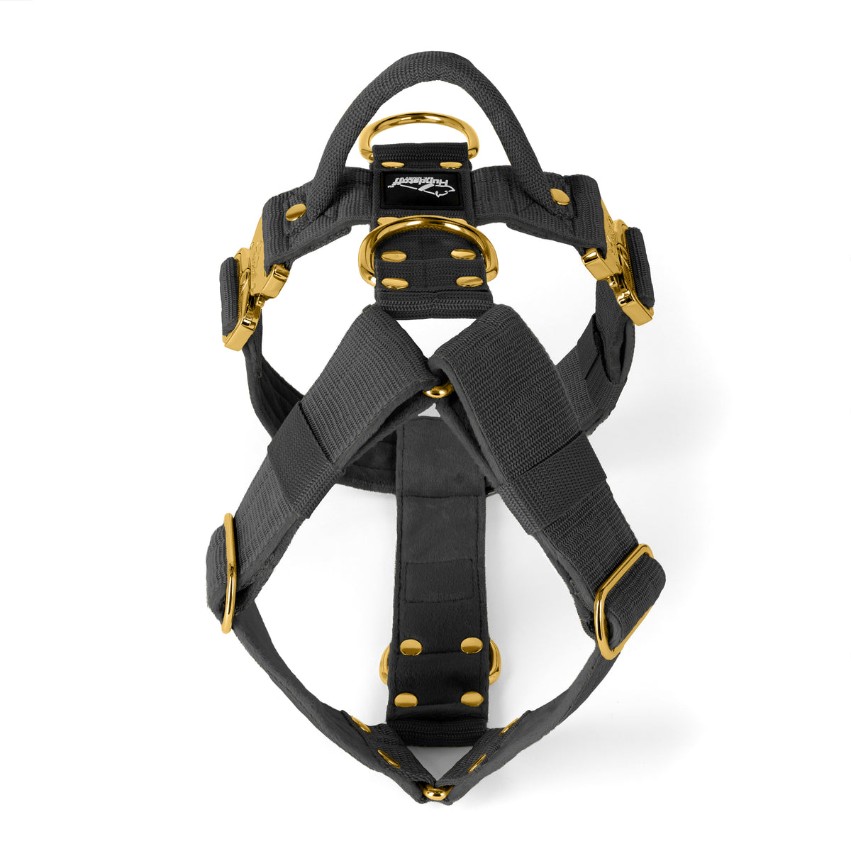 Easy Walk Extreme Gold Buckle Dark Gray - Harness with quick release buckle