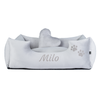 Velvet Light Grey - Dog bed with name