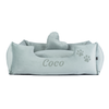 Velvet Mint Green - Dog bed with name